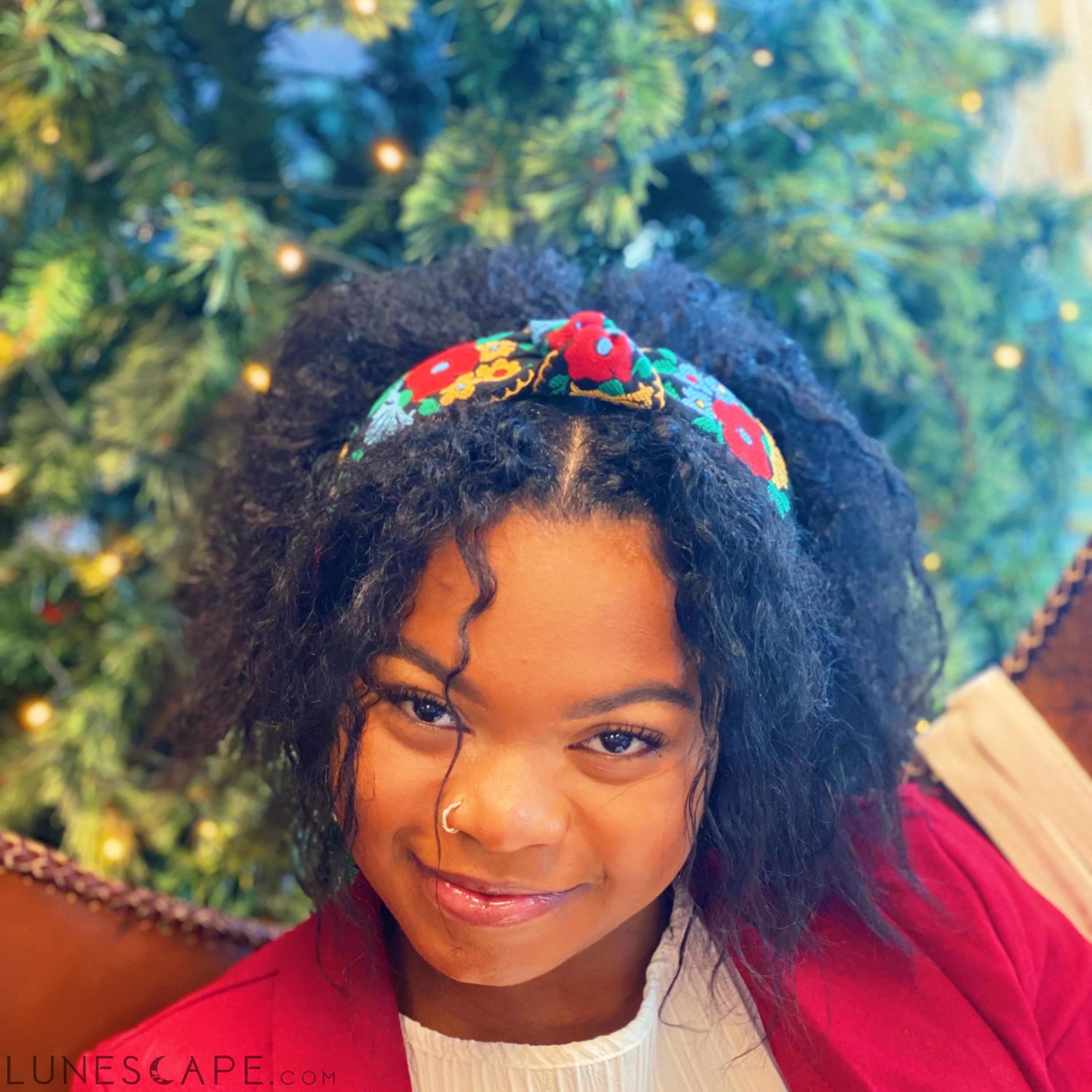 French Floral Embroidered Headband LUNESCAPE