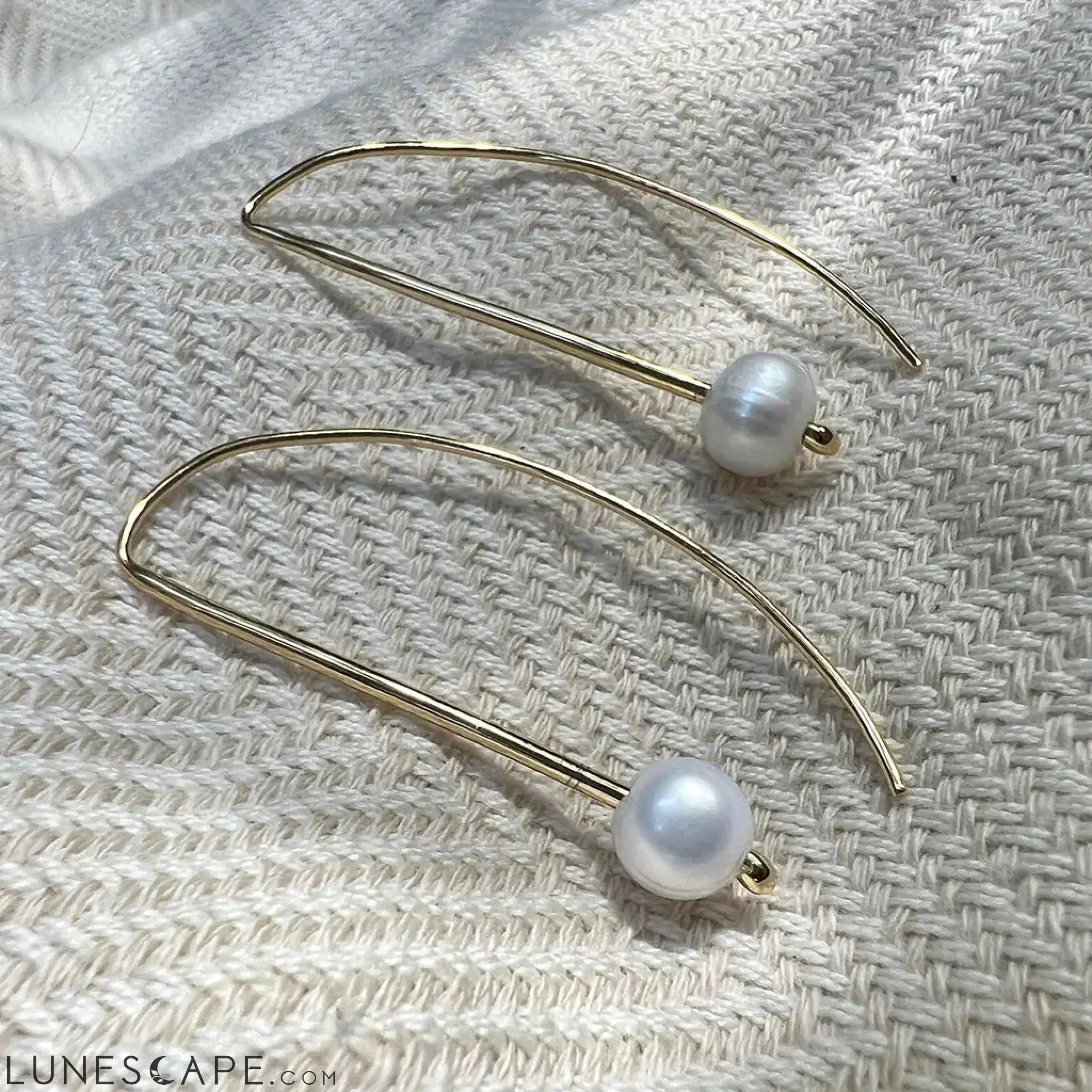 Freshwater Pearl Hook Earrings LUNESCAPE