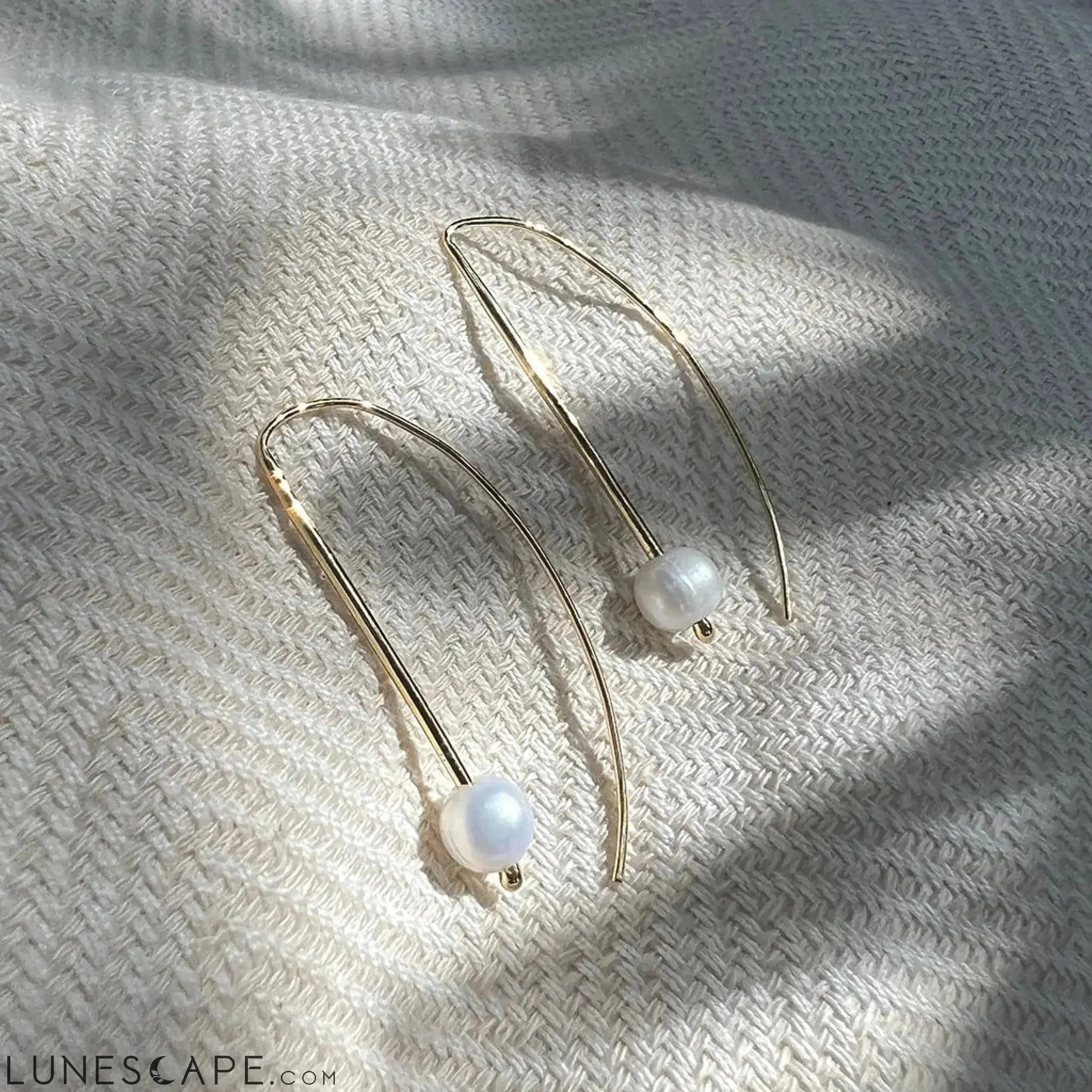 Freshwater Pearl Hook Earrings LUNESCAPE