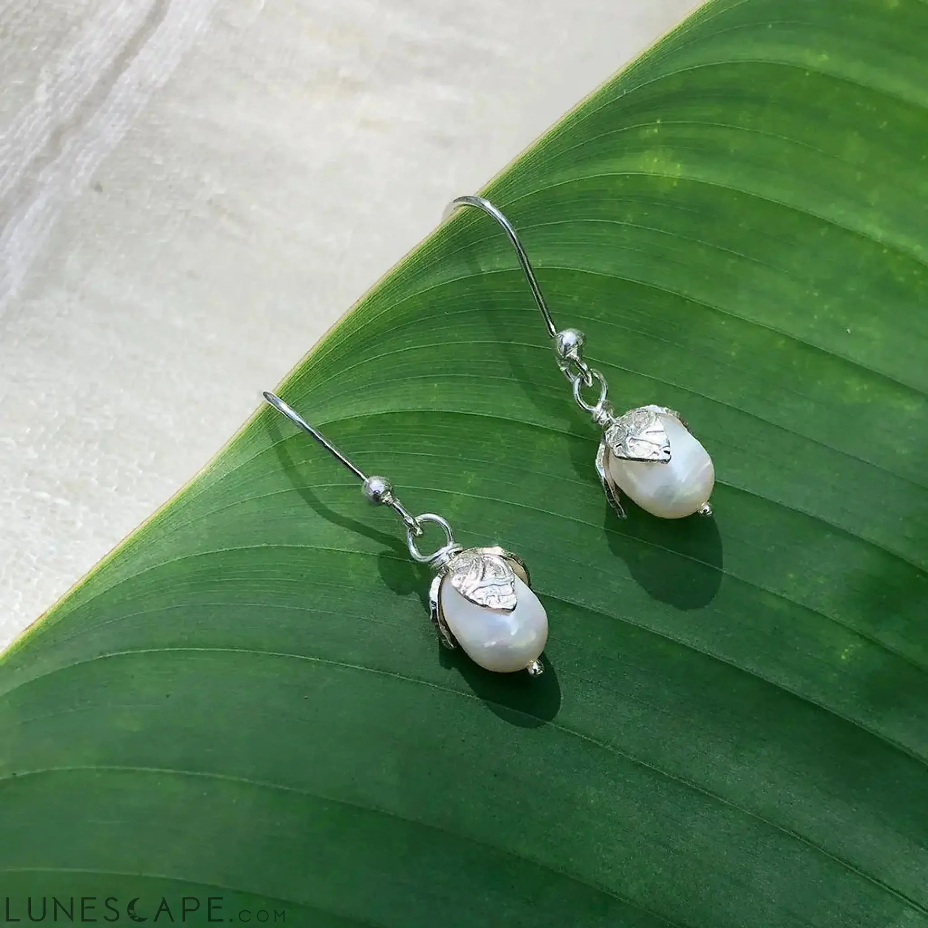 Freshwater Pearl Teardrop Earrings LUNESCAPE