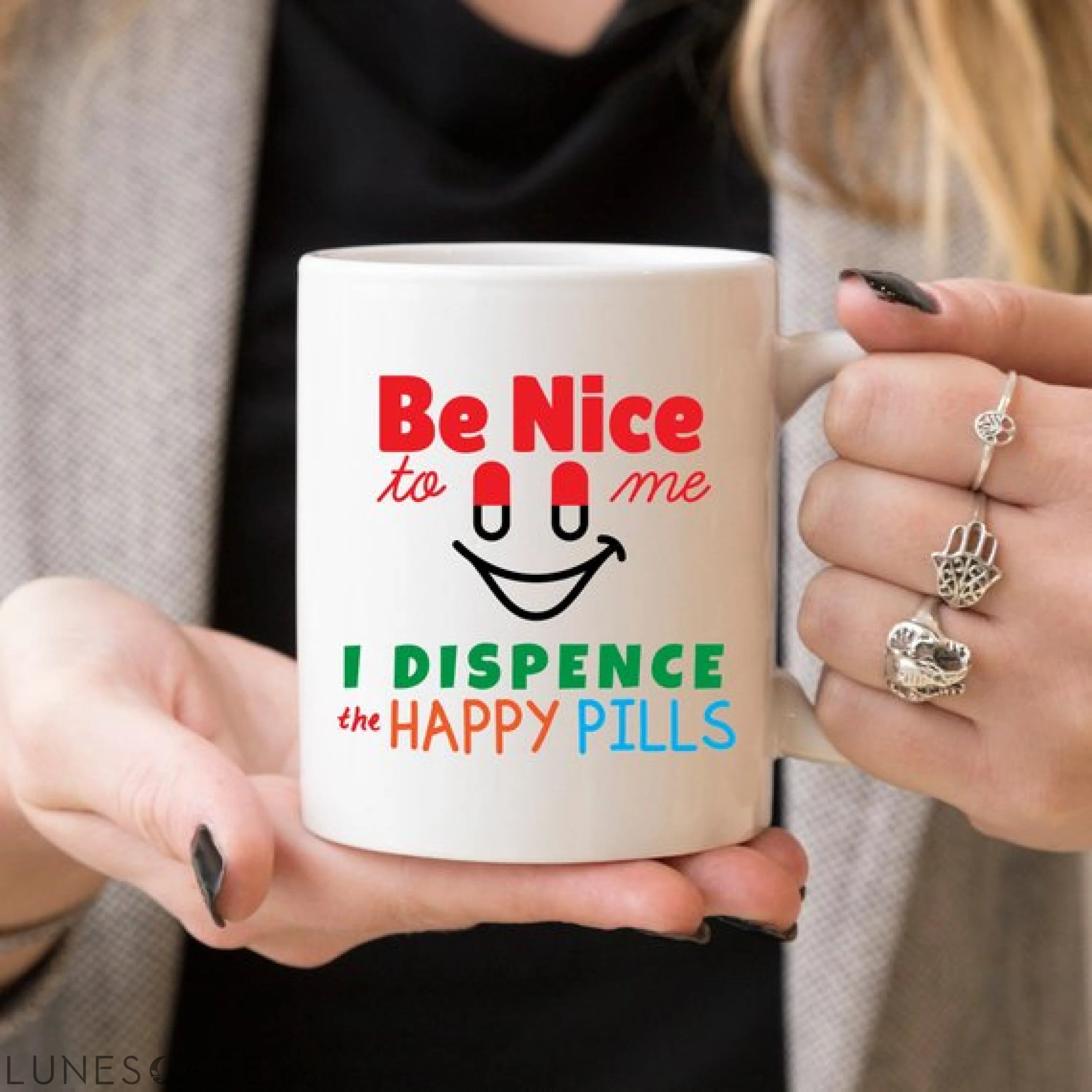 Funny Nurse Mug - Be Nice To Me, I Dispence The LUNESCAPE