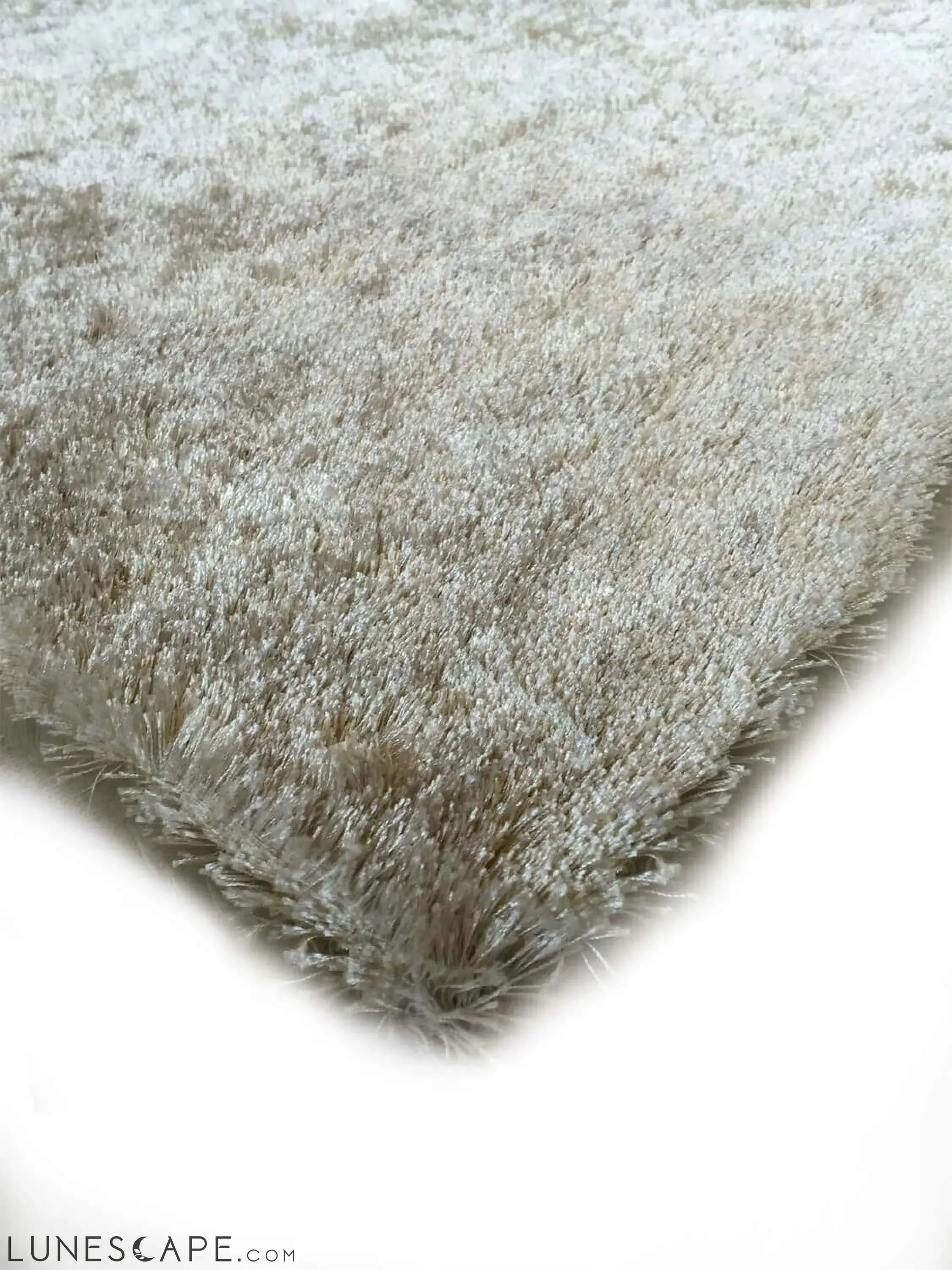 Fuzzy Beige Area Rug LUNESCAPE