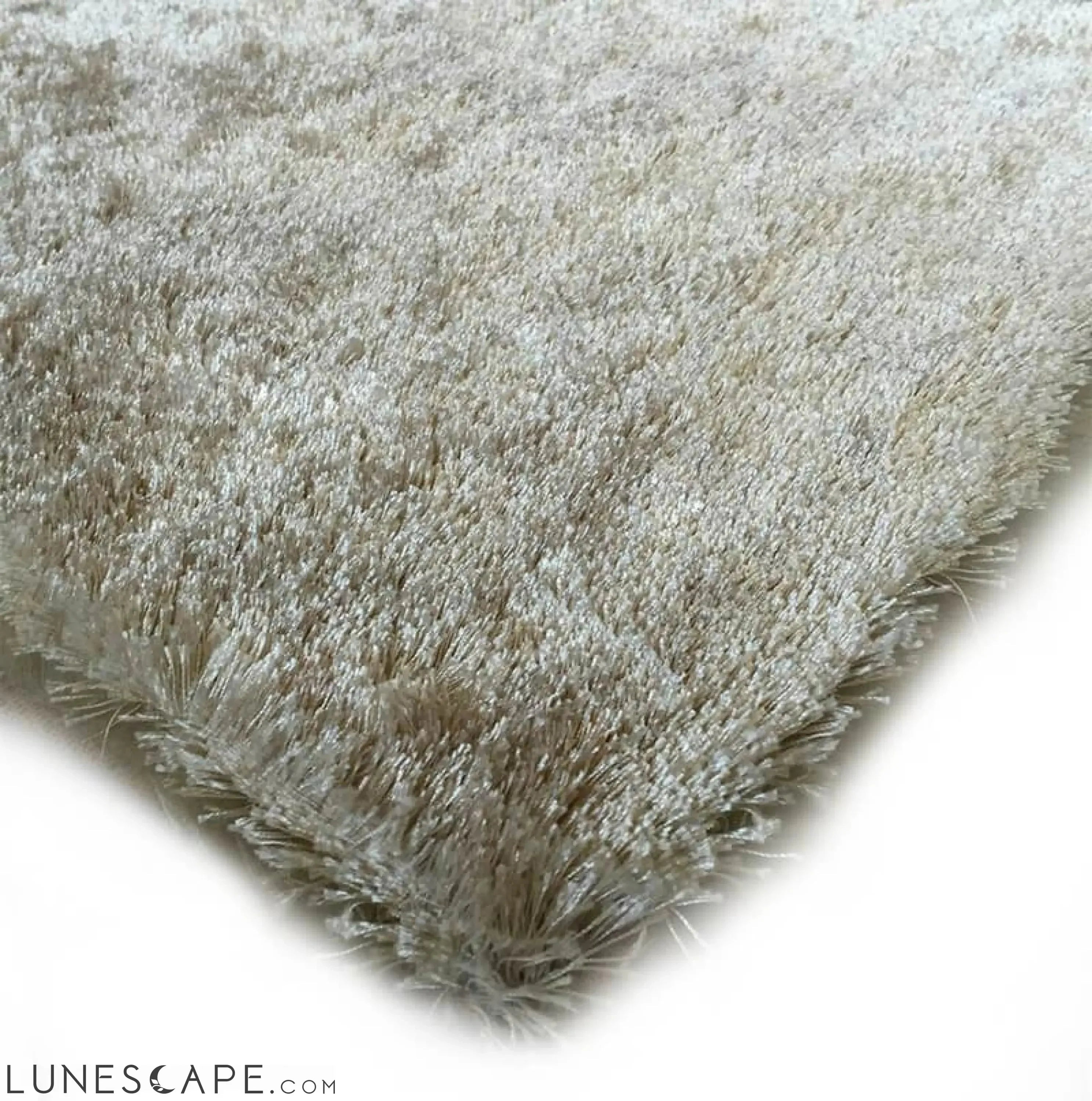 Fuzzy Beige Area Rug LUNESCAPE