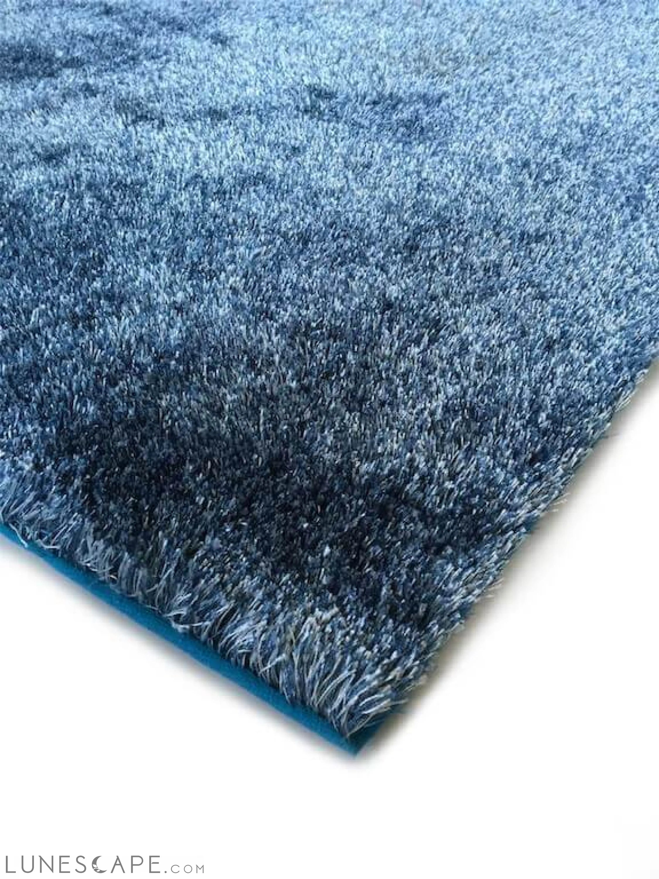Fuzzy Two Tone Blue Area Rug LUNESCAPE