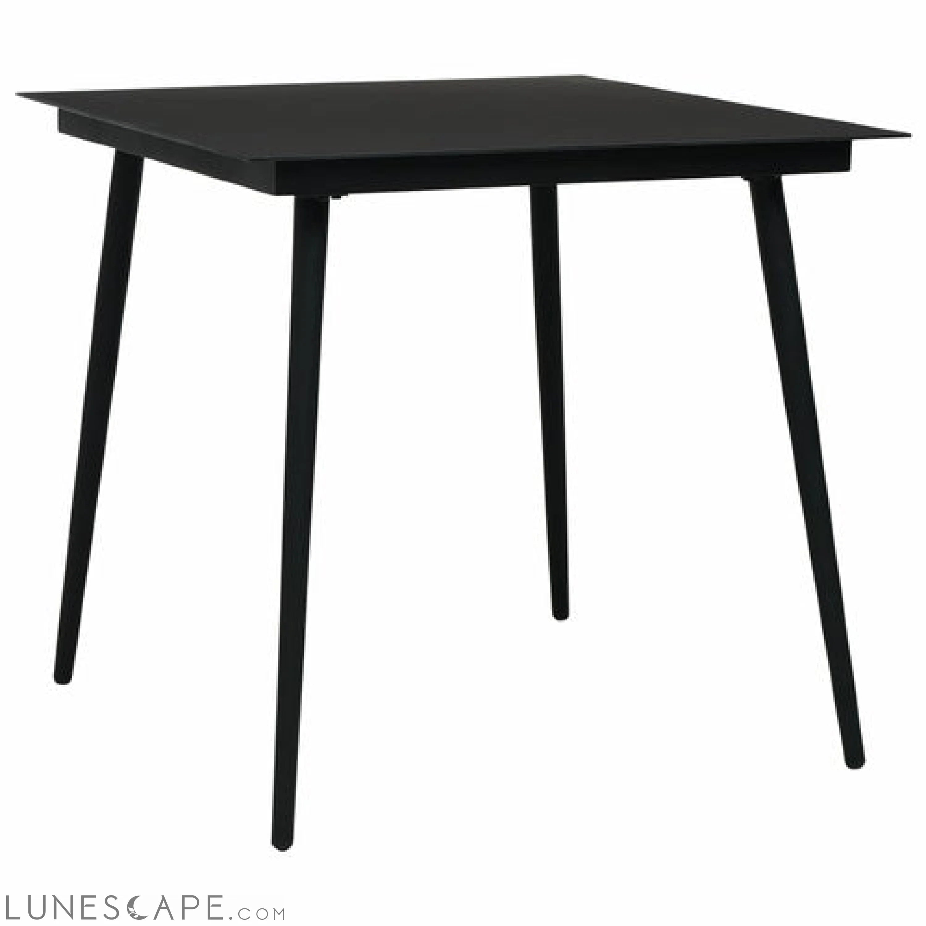 Garden Dining Table Black 31.5"x31.5"x29.1" Steel and Glass LUNESCAPE