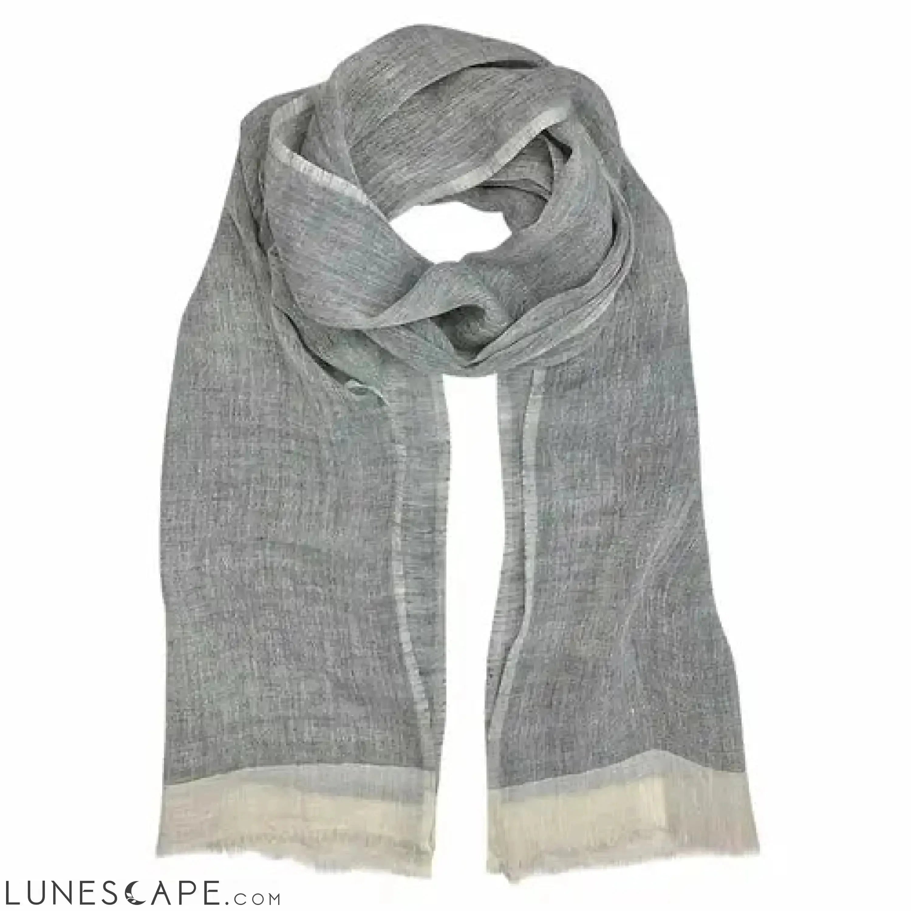 Gauze Linen Two Tone Scarf LUNESCAPE