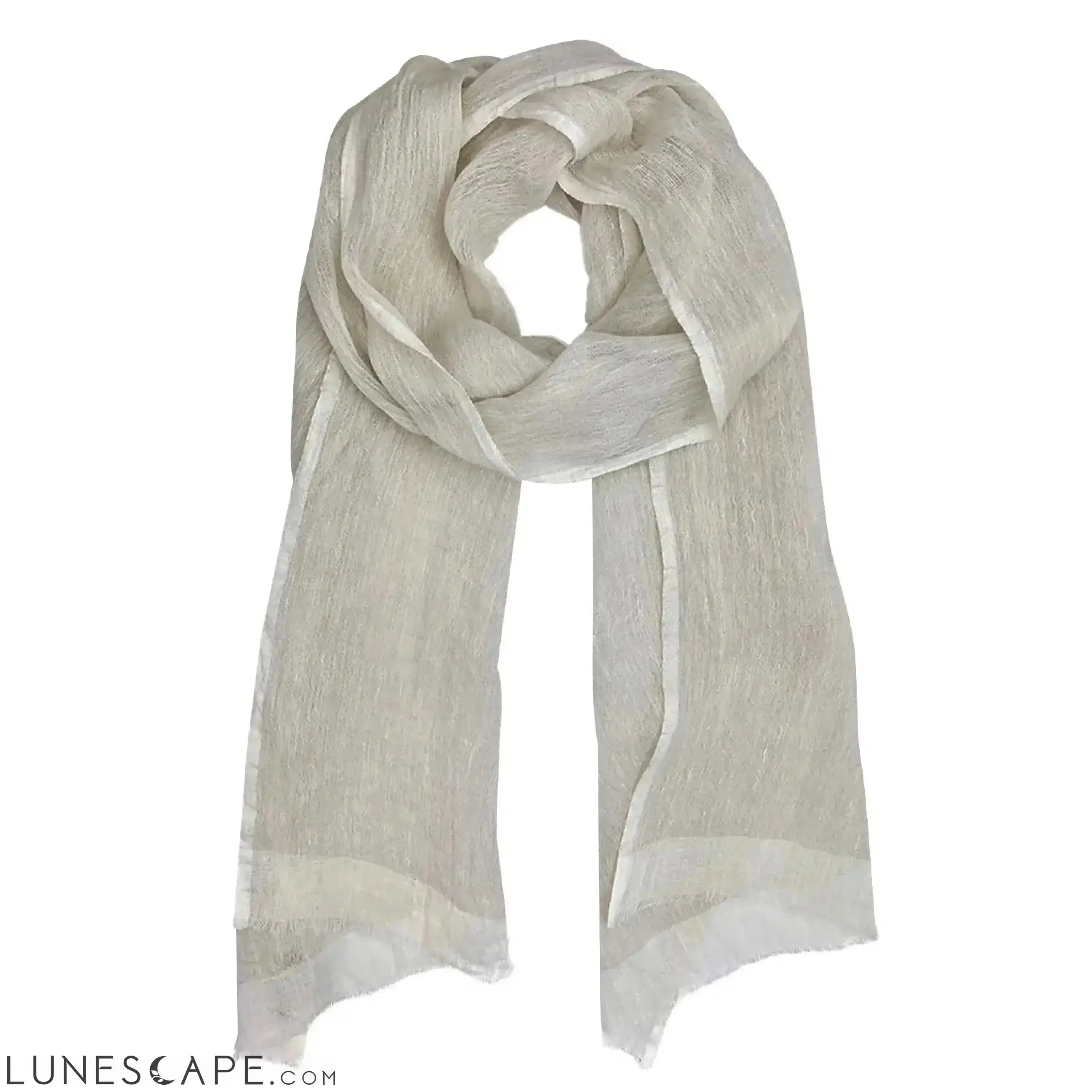 Gauze Linen Two Tone Scarf LUNESCAPE
