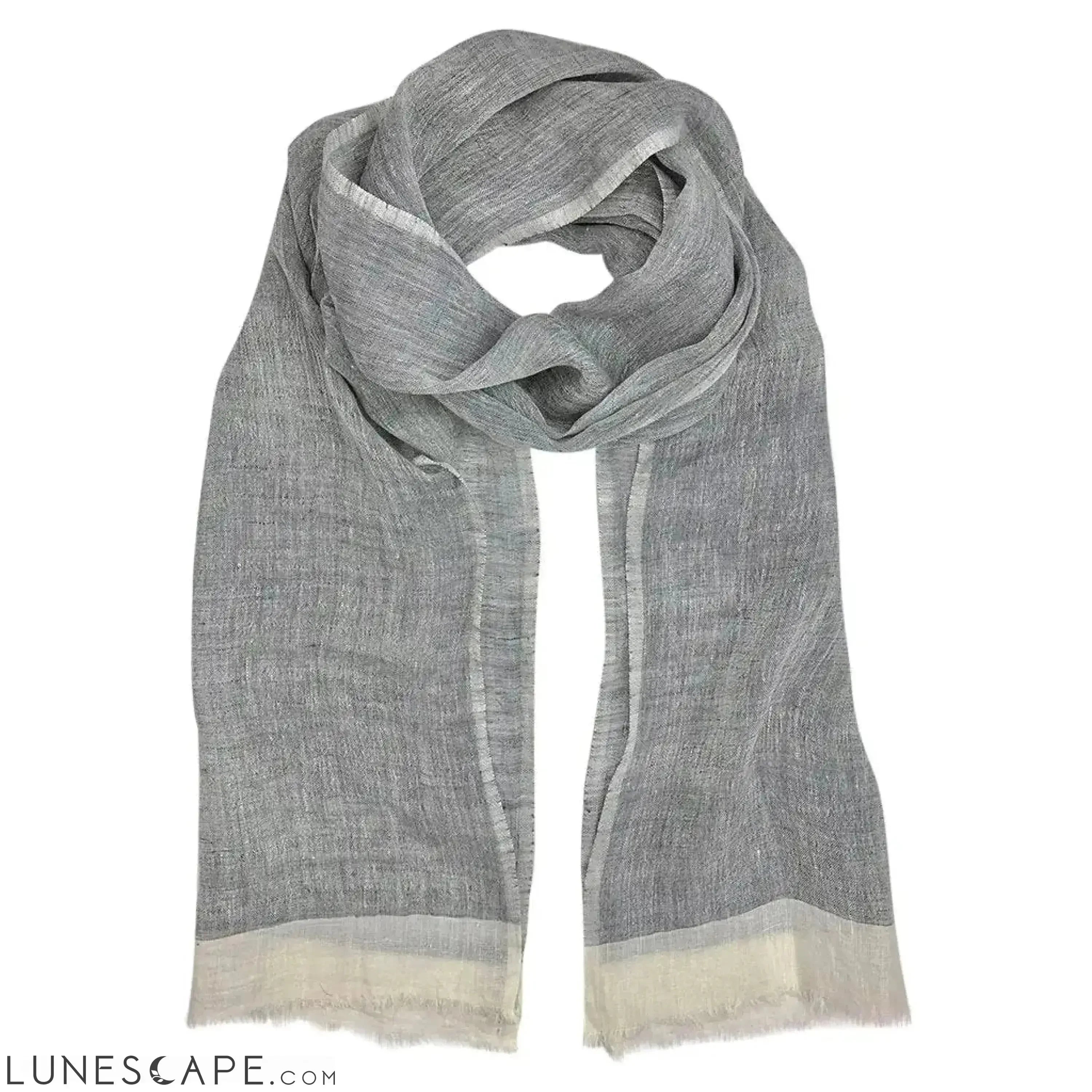 Gauze Linen Two Tone Scarf LUNESCAPE