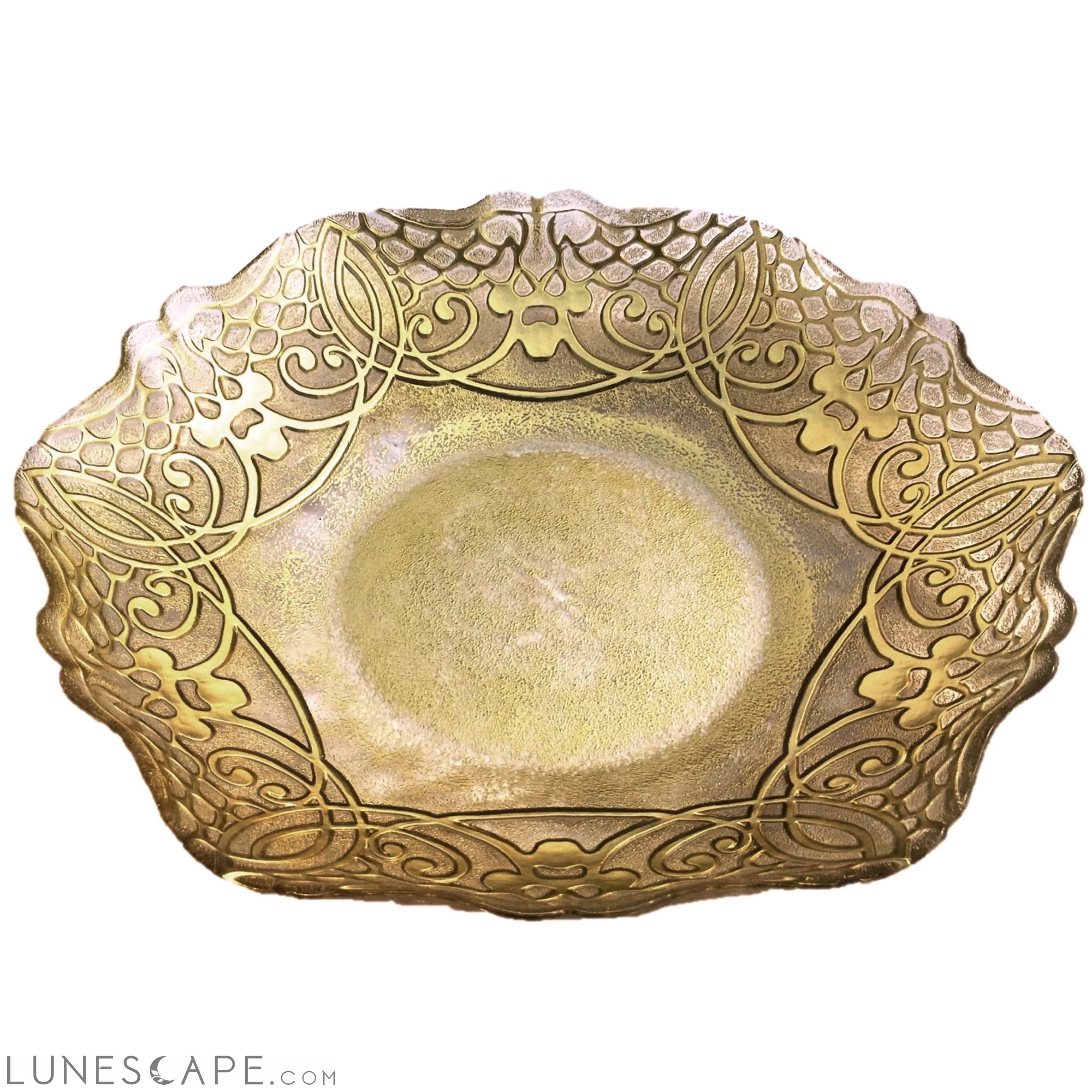 Geneve 16" Gold Shallow Bowl LUNESCAPE