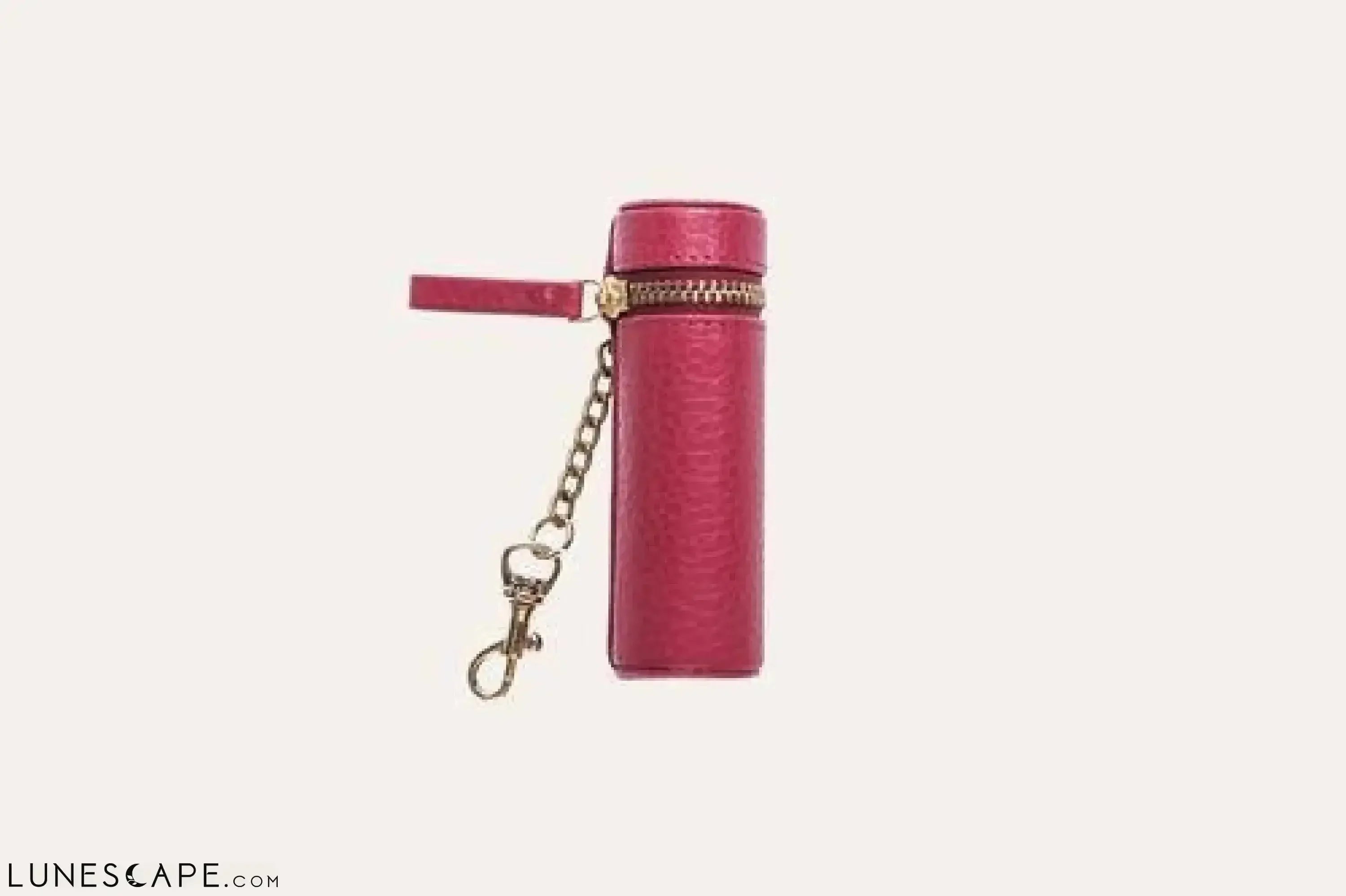 Genuine Leather Lipstick Keychain - Blue LUNESCAPE