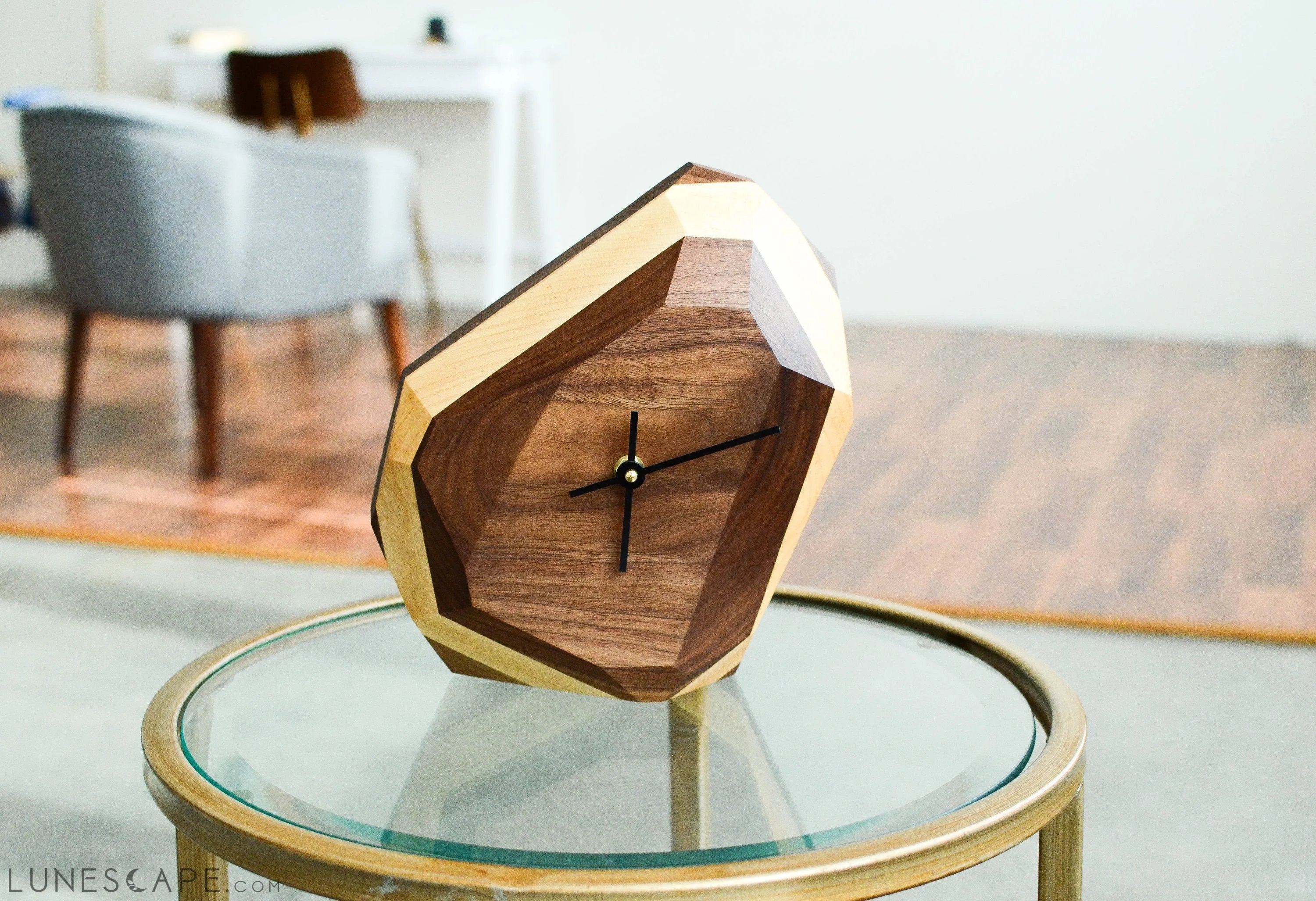 Geometric Wall & Table Clock LUNESCAPE