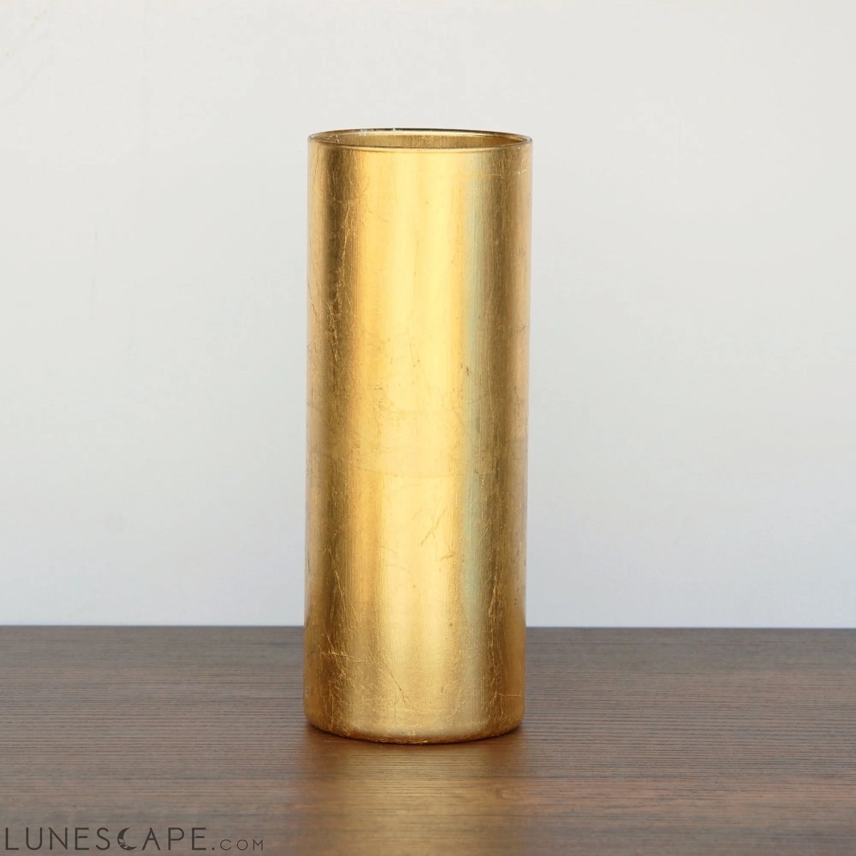 GILT 9" Gold Cylinder Vase LUNESCAPE