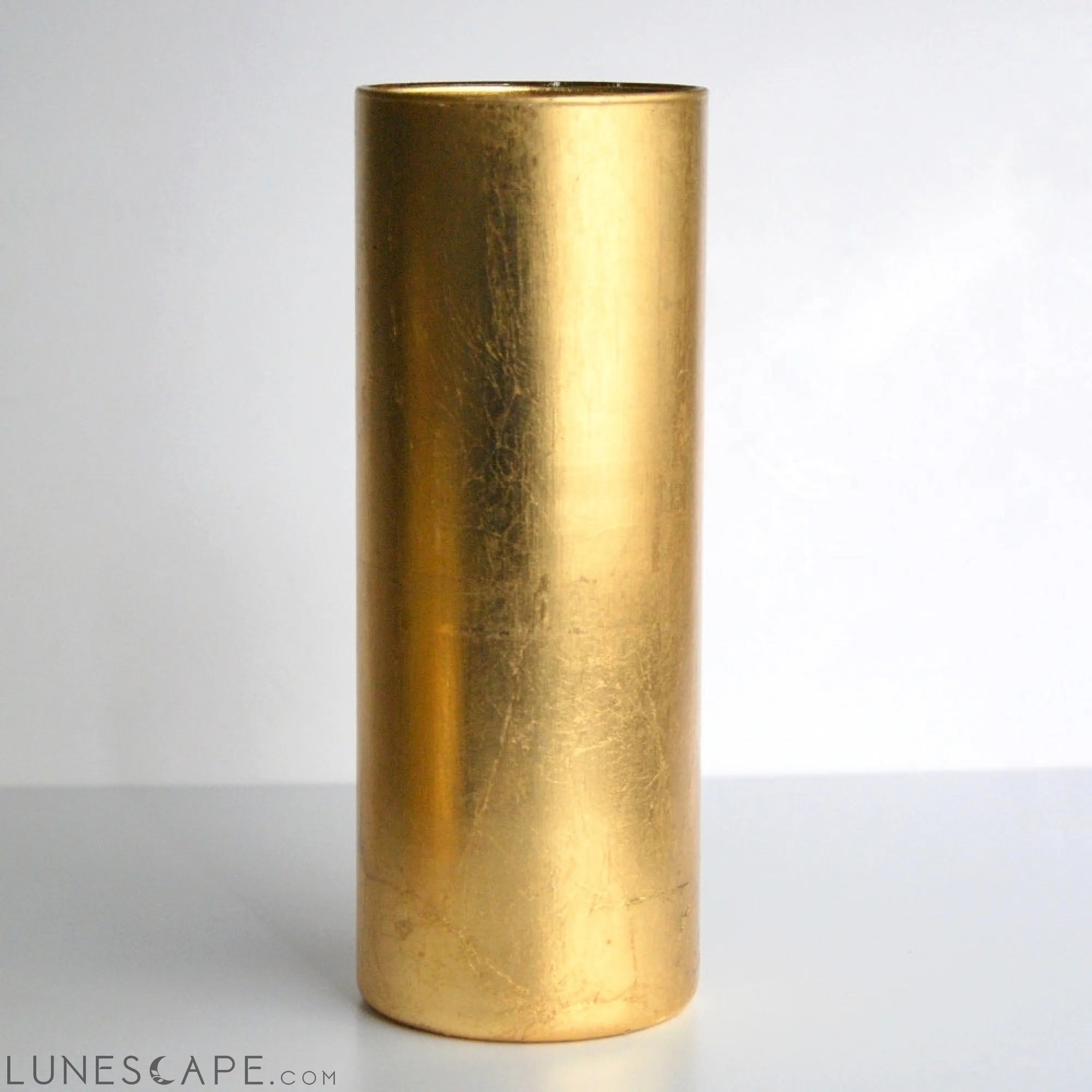 GILT 9" Gold Cylinder Vase LUNESCAPE