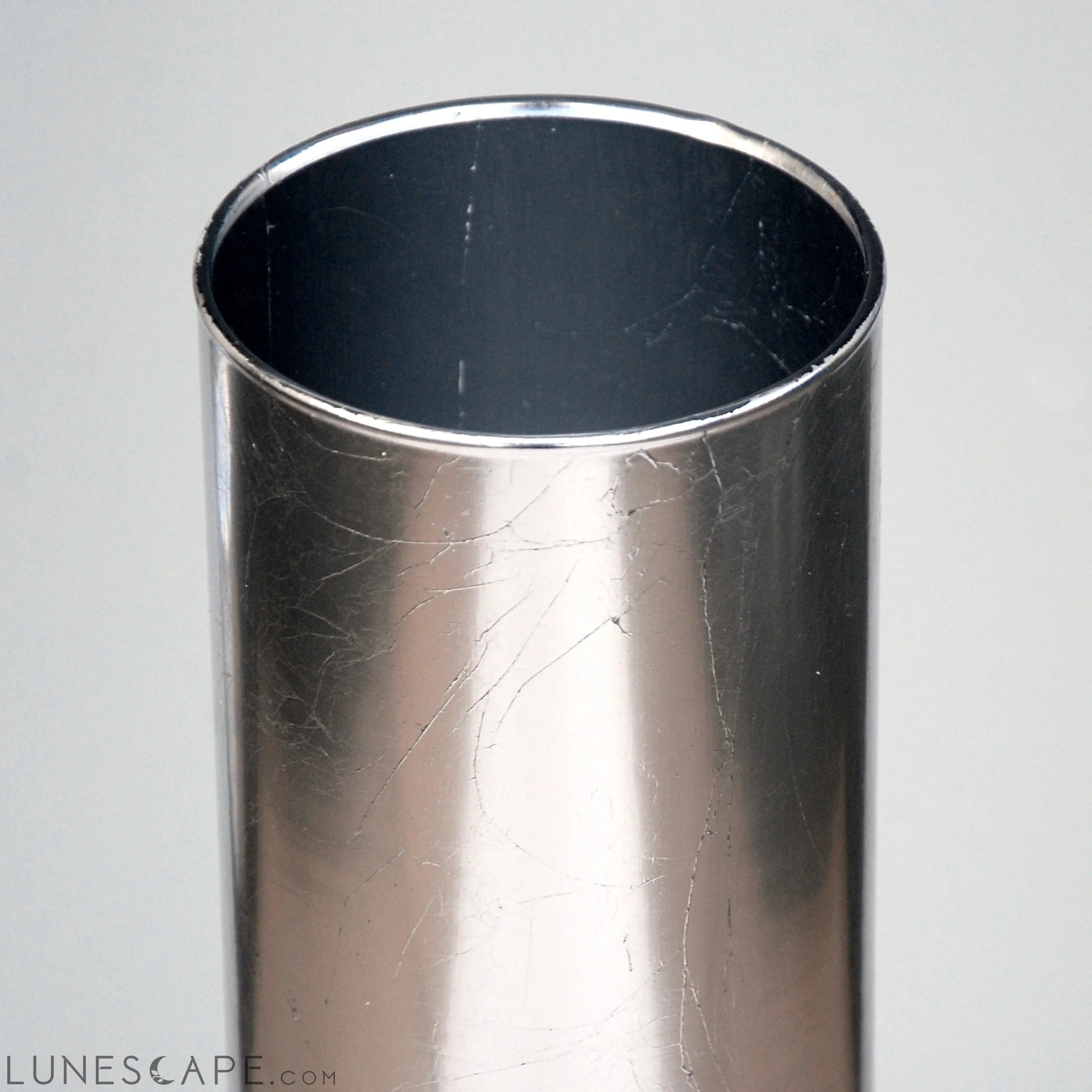 GILT 9" Silver Cylinder Vase LUNESCAPE