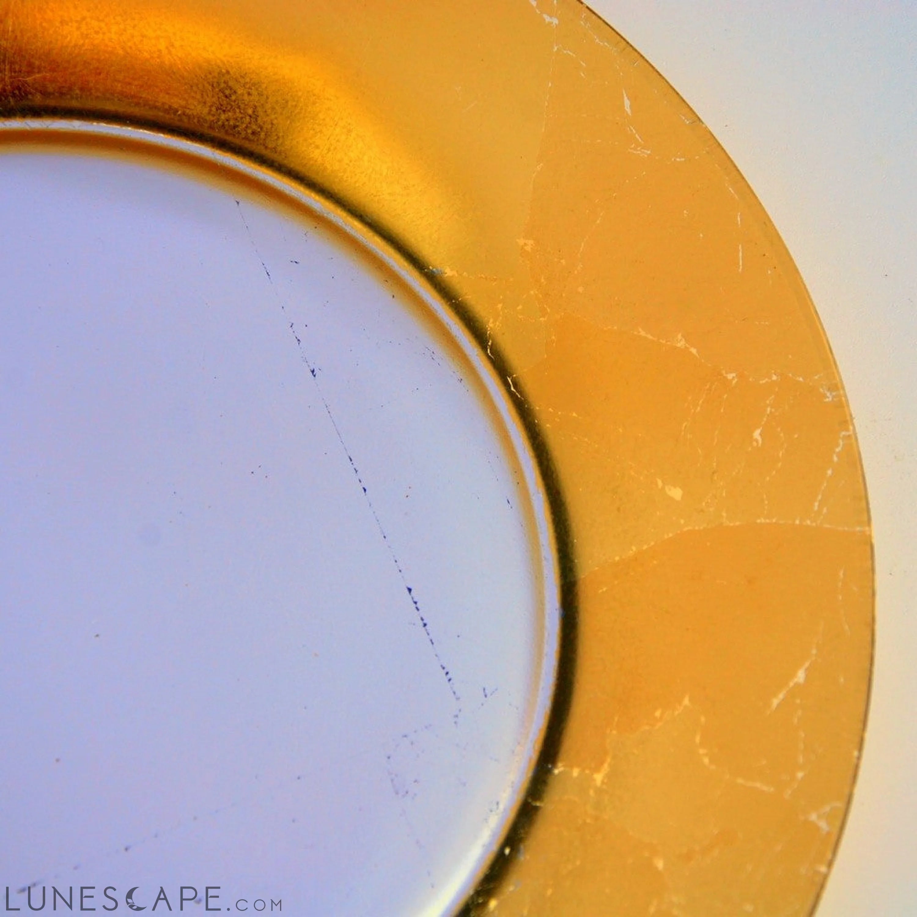 GILT LUNA Set/4 Gold/Silver Salad Plates LUNESCAPE
