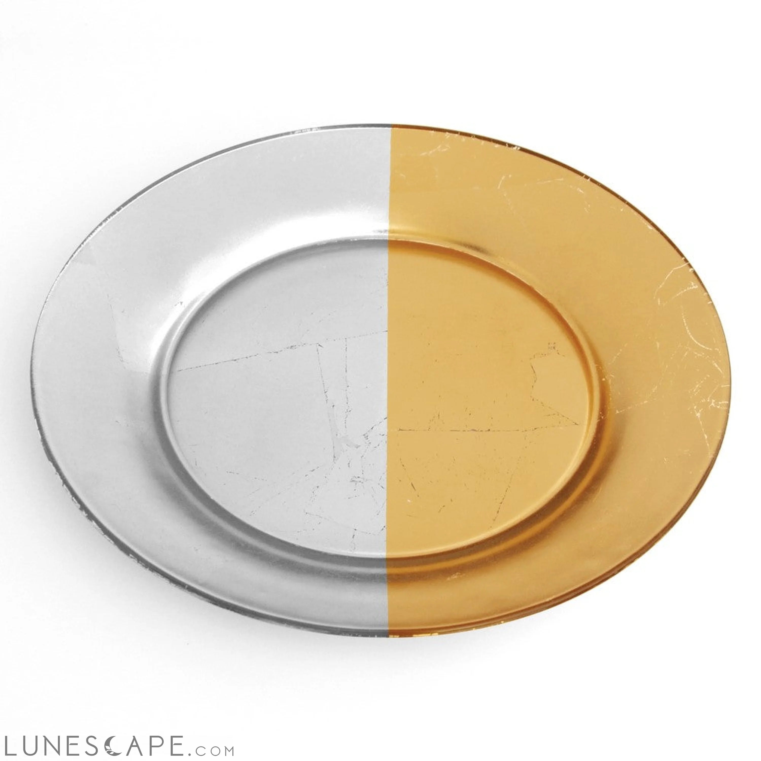 GILT MEZZO Set/4 Gold/Silver Salad Plates LUNESCAPE