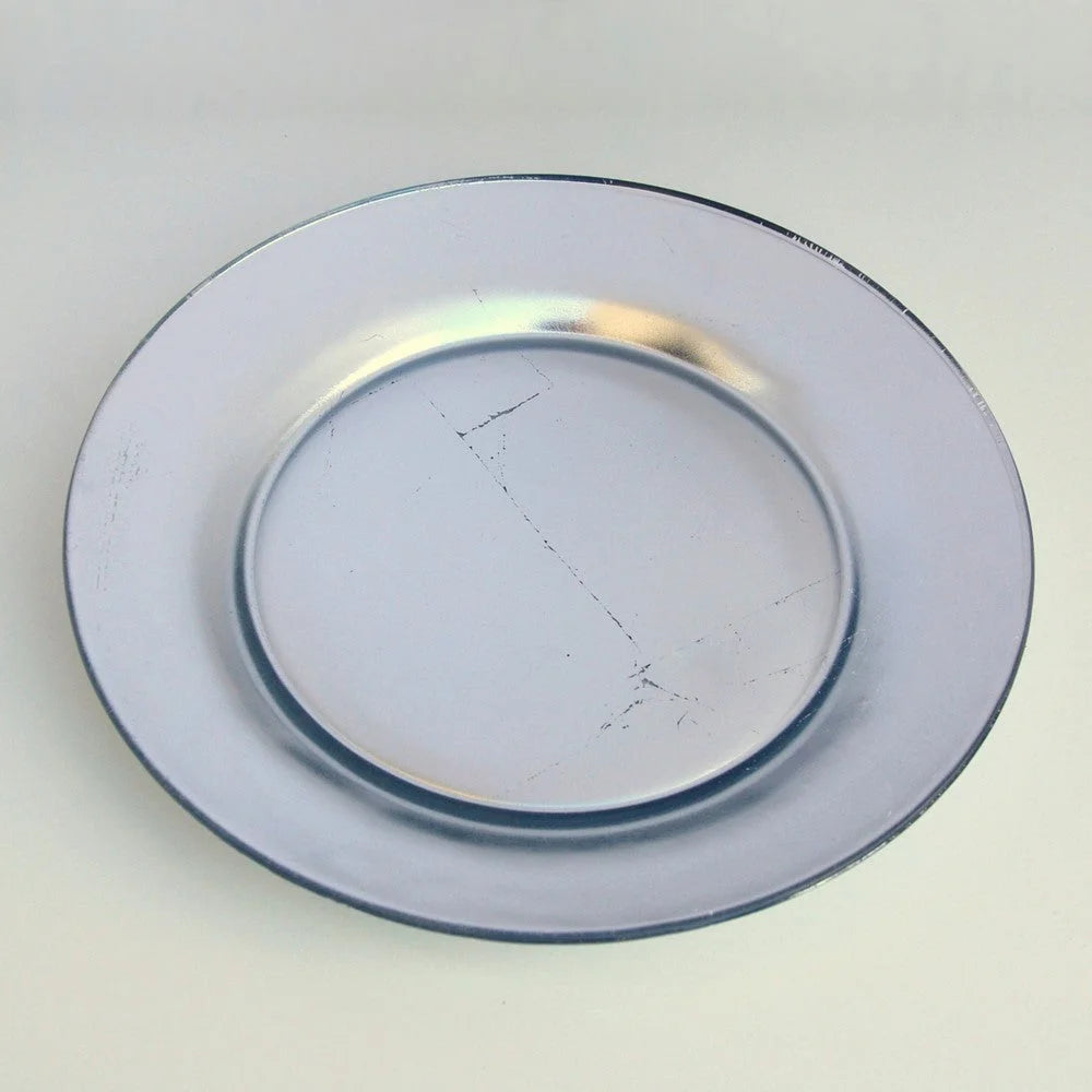 GILT PRIMA Set/4 Silver Dinner Plates LUNESCAPE
