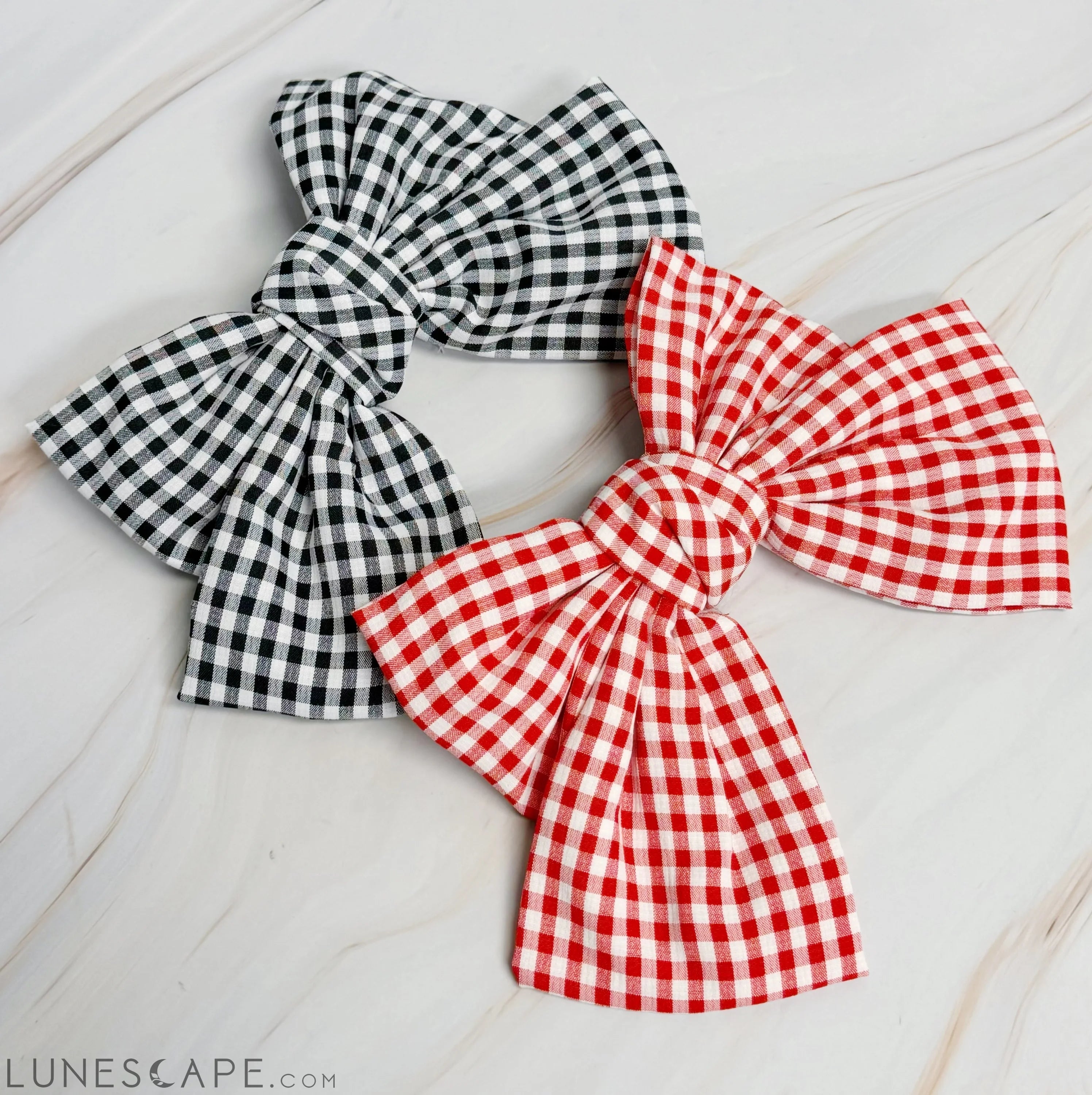 Gingham Bow Pretty Bow Hair Clip LUNESCAPE