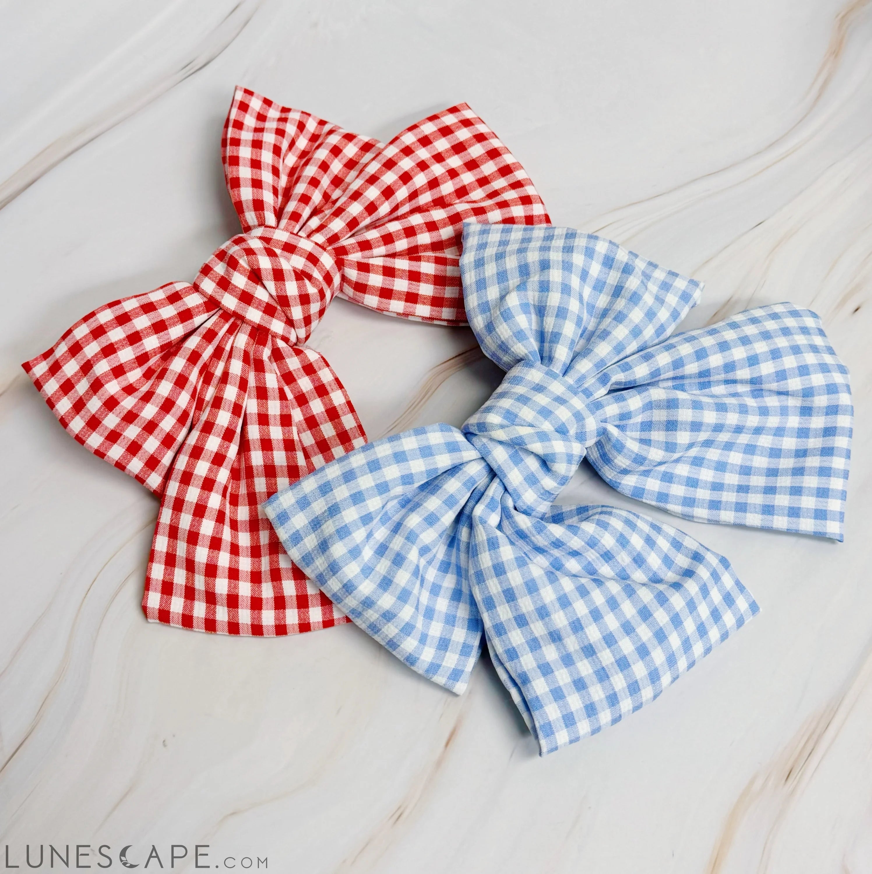Gingham Bow Pretty Bow Hair Clip LUNESCAPE