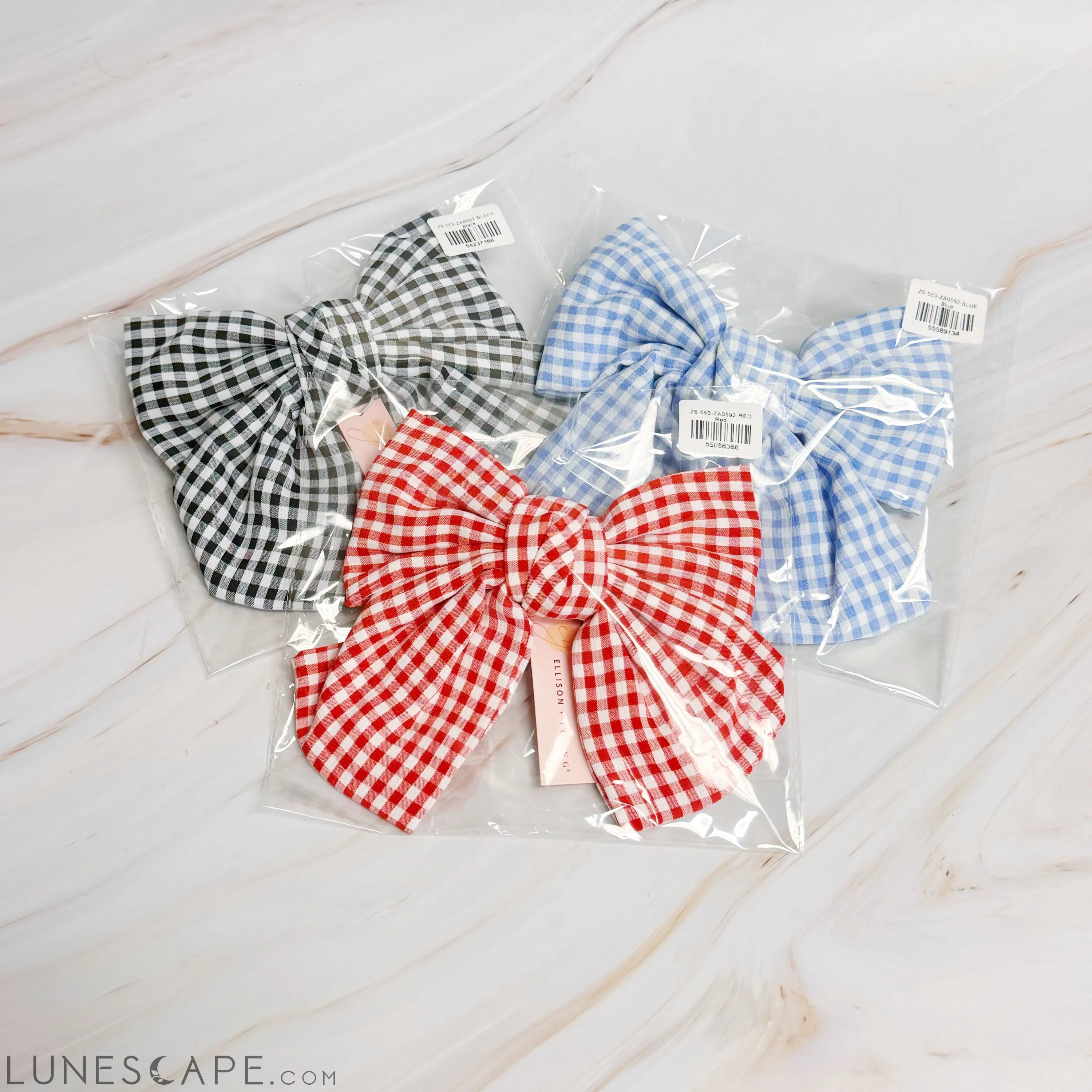 Gingham Bow Pretty Bow Hair Clip LUNESCAPE