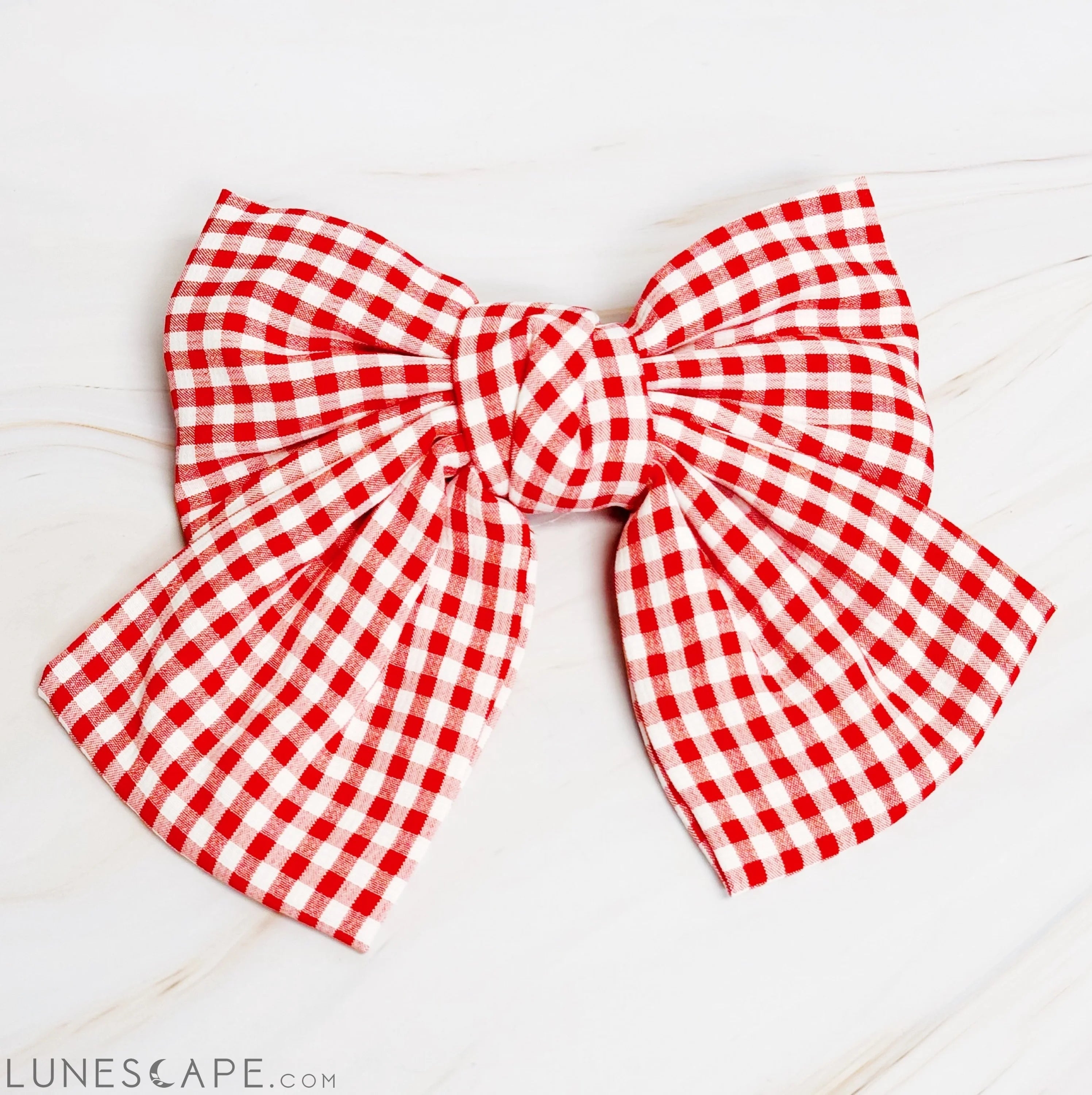 Gingham Bow Pretty Bow Hair Clip LUNESCAPE