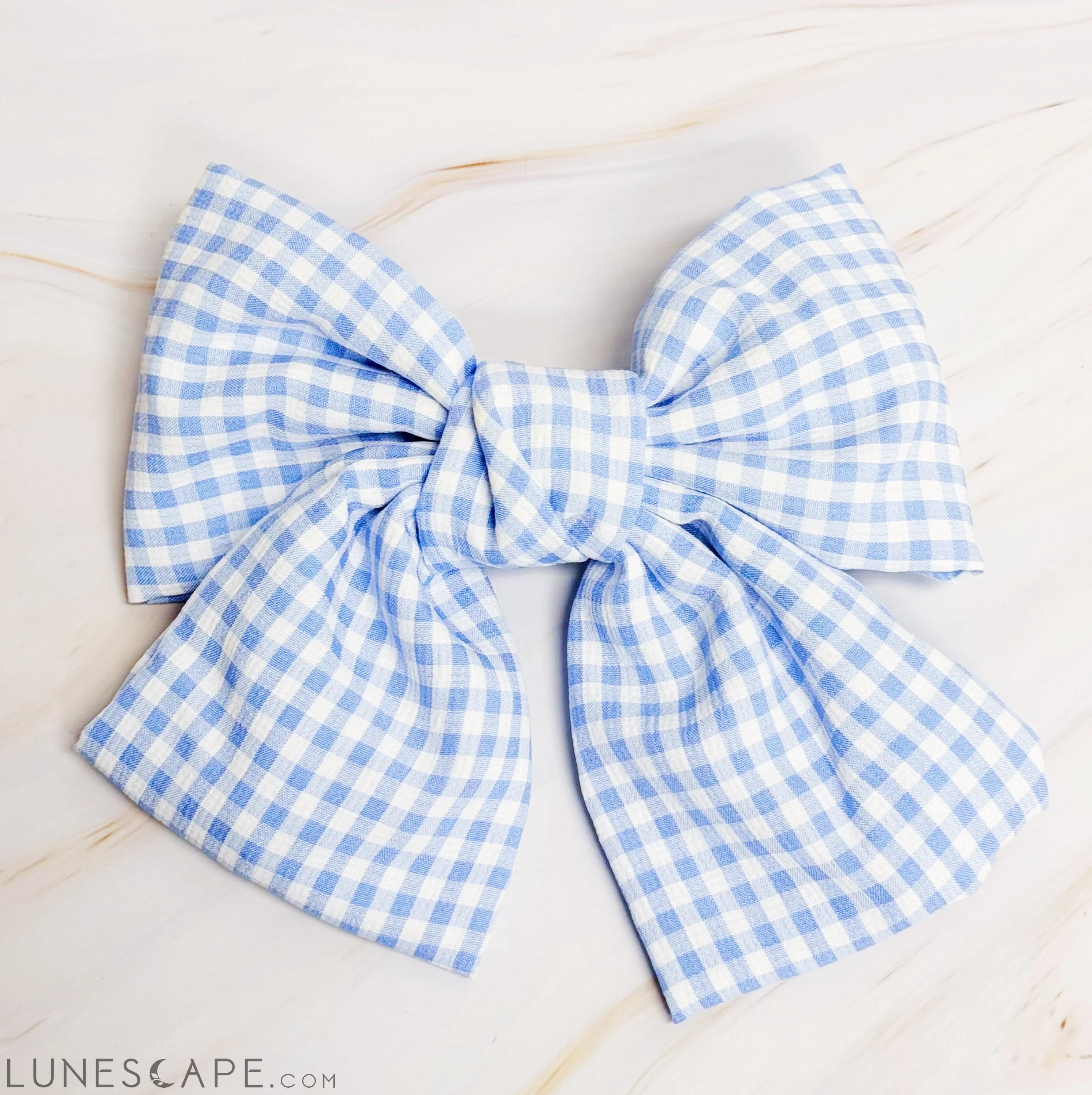 Gingham Bow Pretty Bow Hair Clip LUNESCAPE