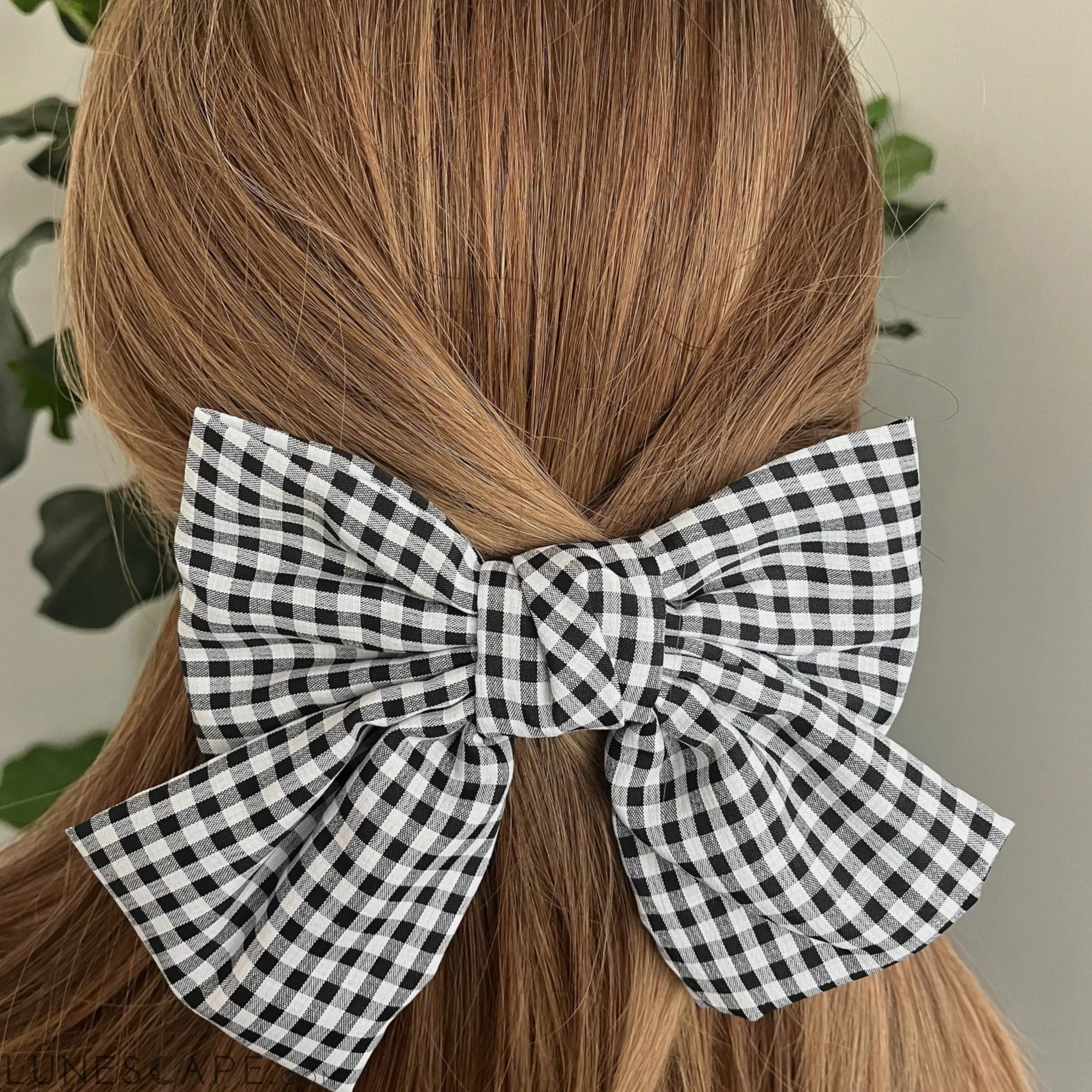 Gingham Bow Pretty Bow Hair Clip LUNESCAPE