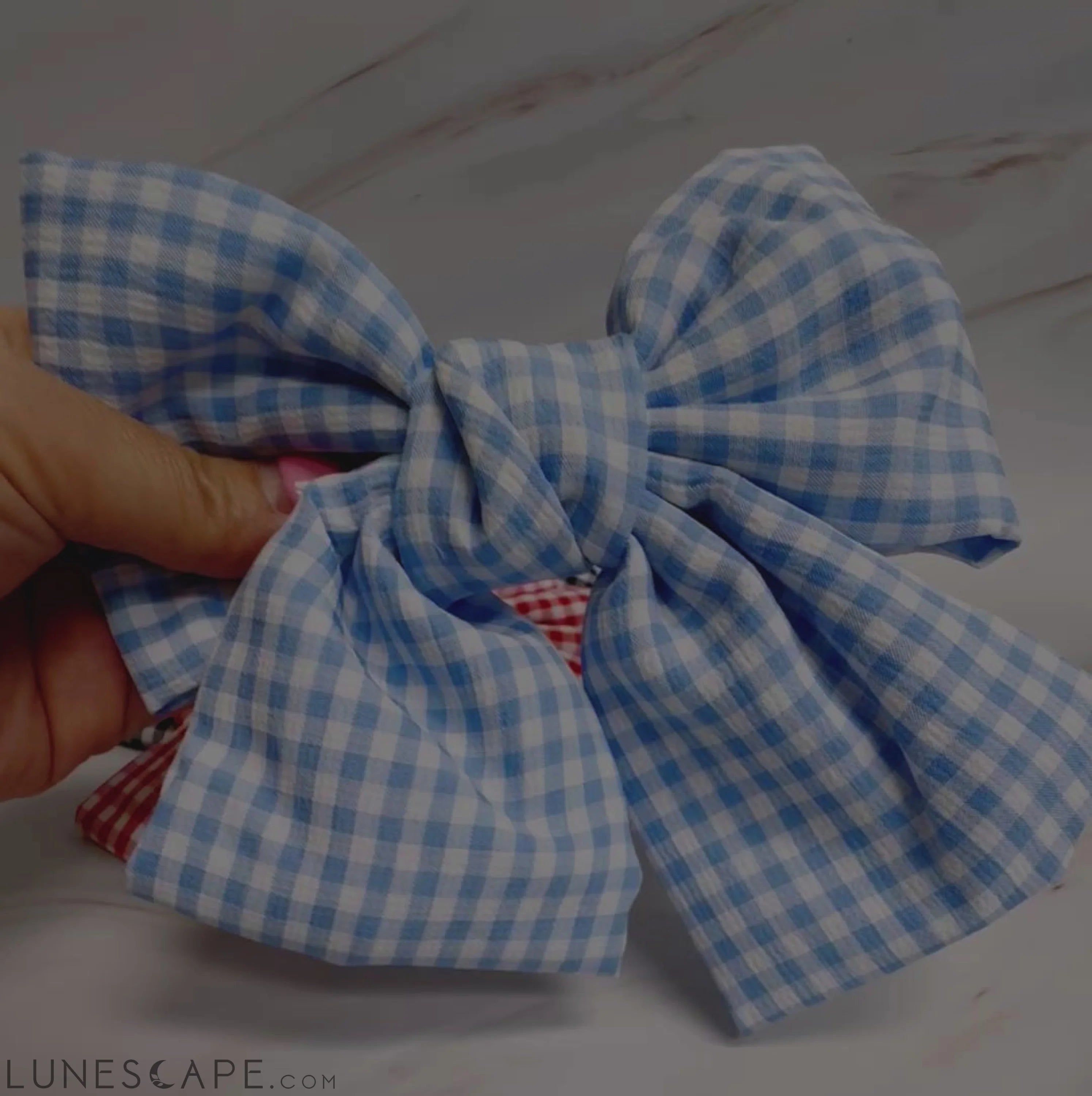 Gingham Bow Pretty Bow Hair Clip LUNESCAPE