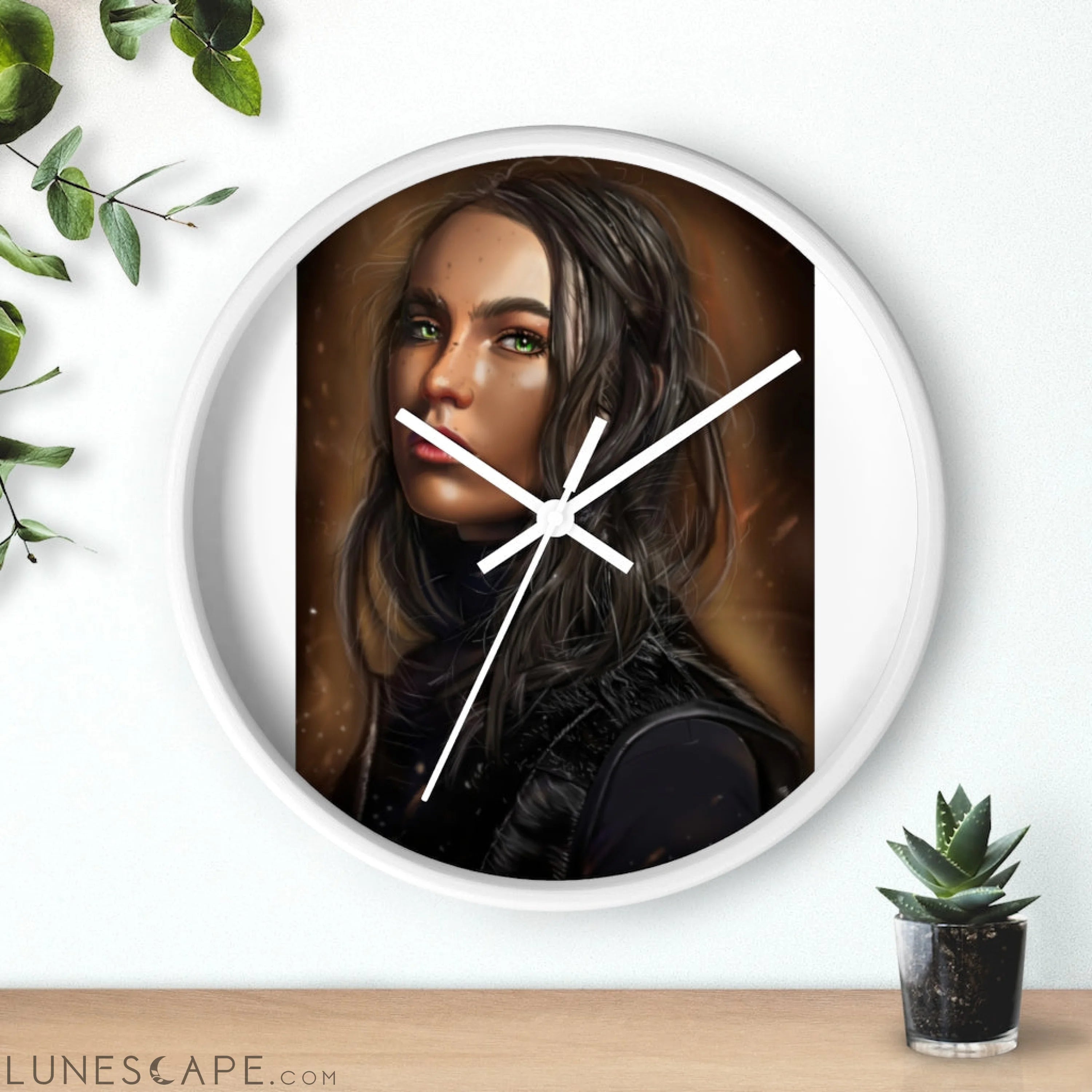 Girl Wall clock LUNESCAPE