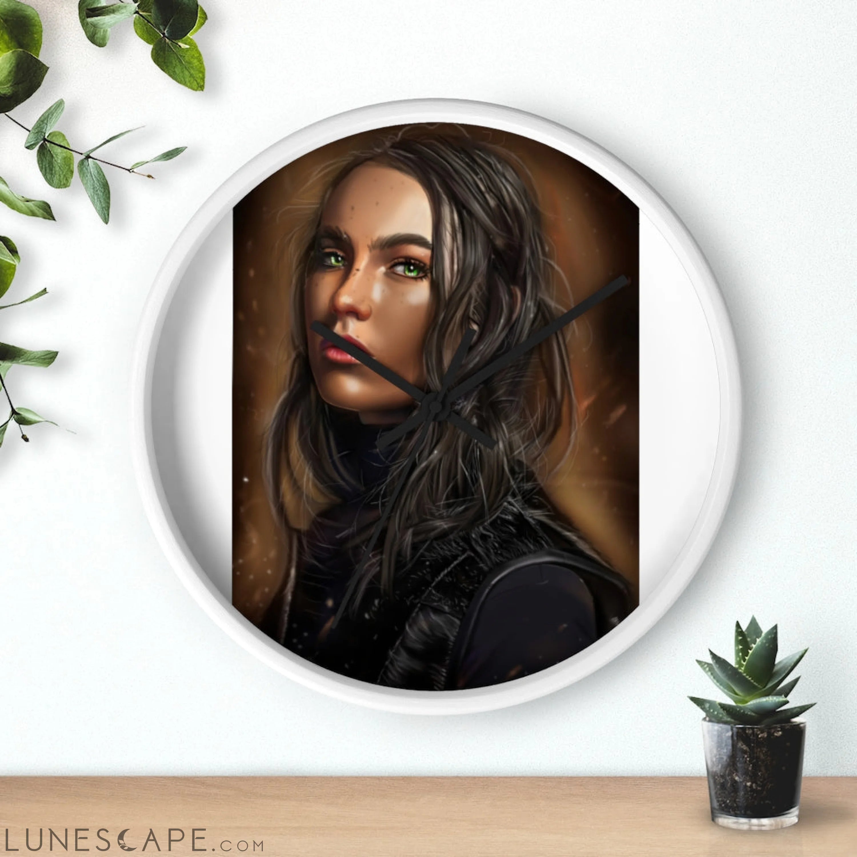 Girl Wall clock LUNESCAPE