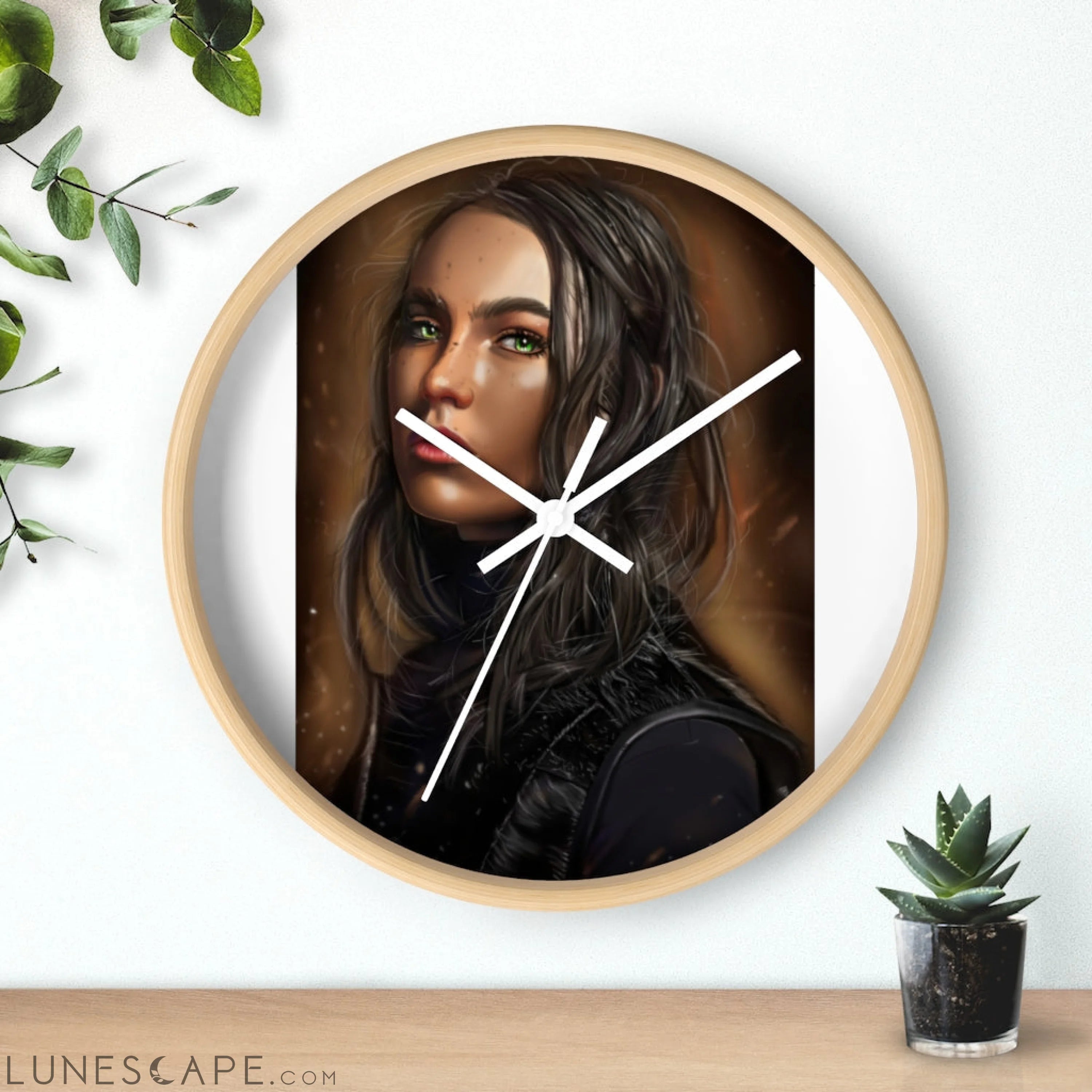 Girl Wall clock LUNESCAPE