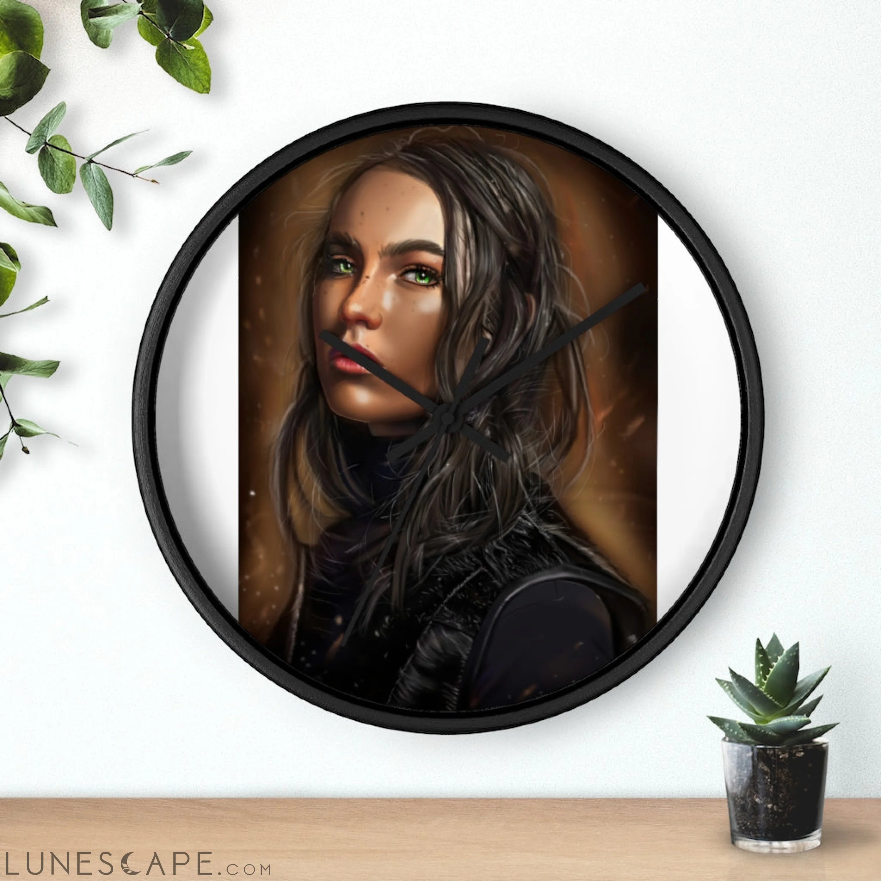 Girl Wall clock LUNESCAPE