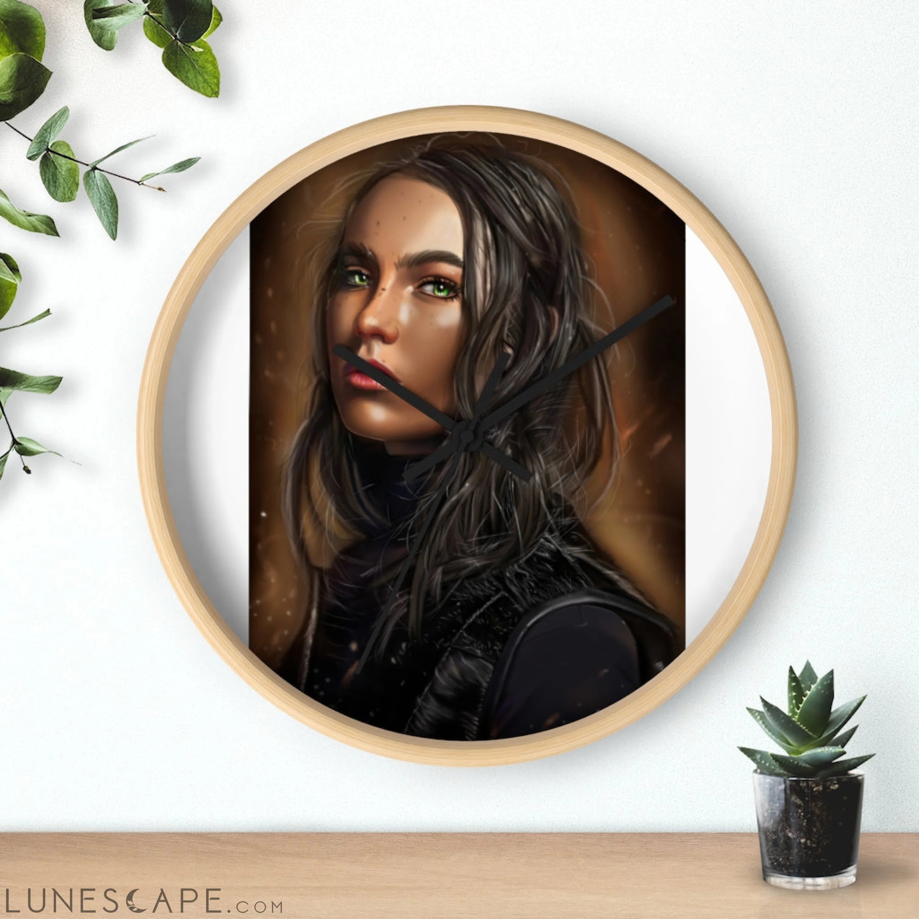 Girl Wall clock LUNESCAPE