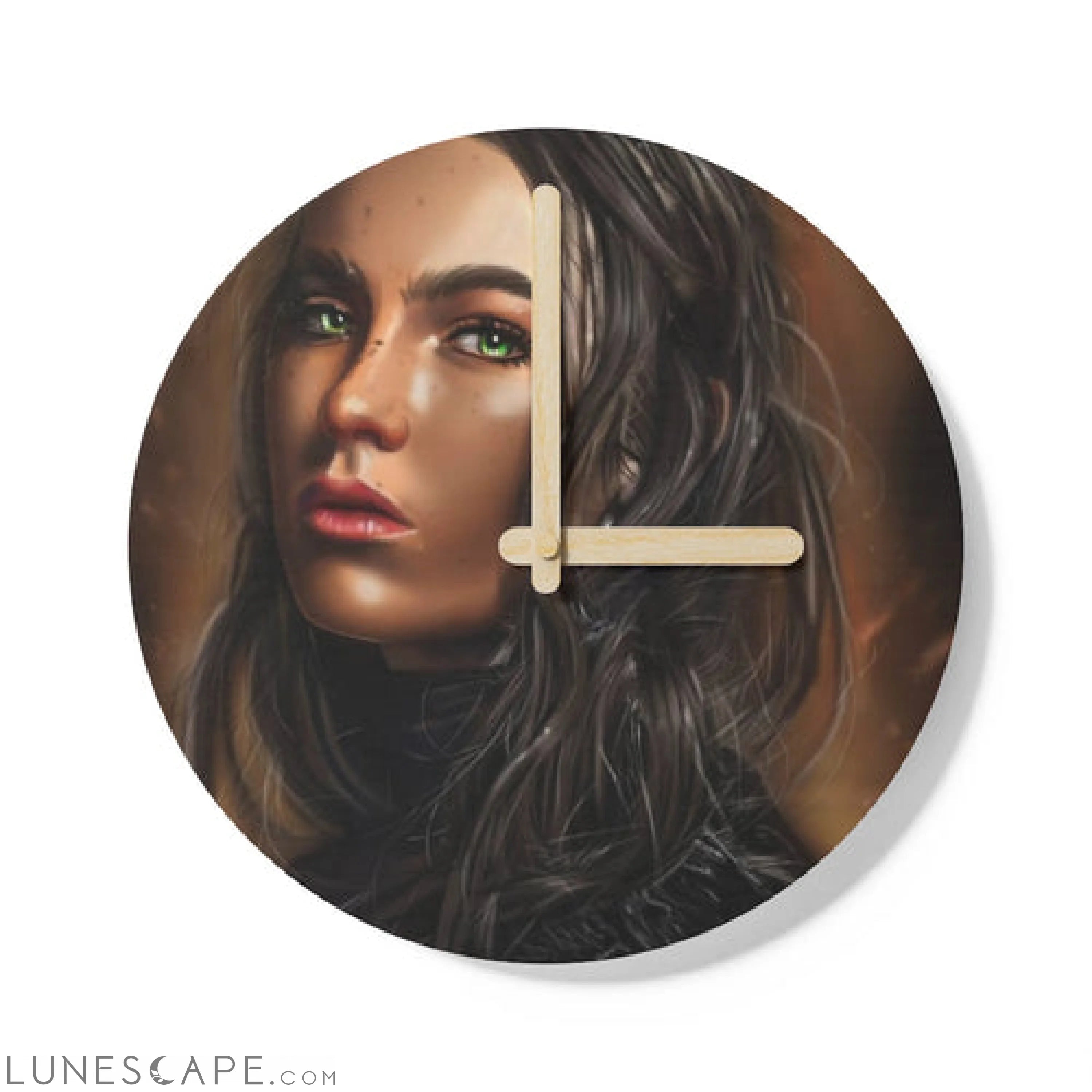 Girl Wooden Wall Clock LUNESCAPE