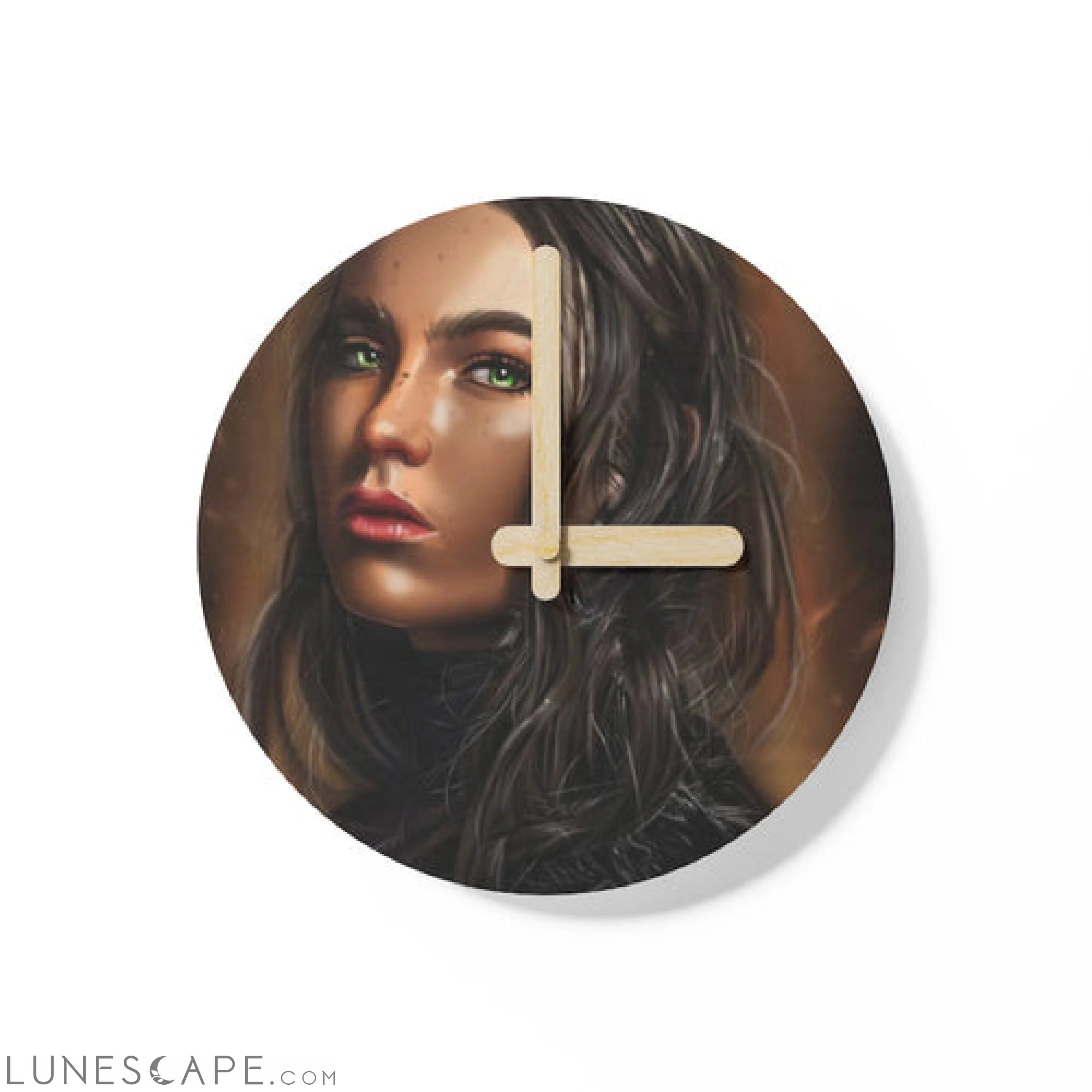 Girl Wooden Wall Clock LUNESCAPE