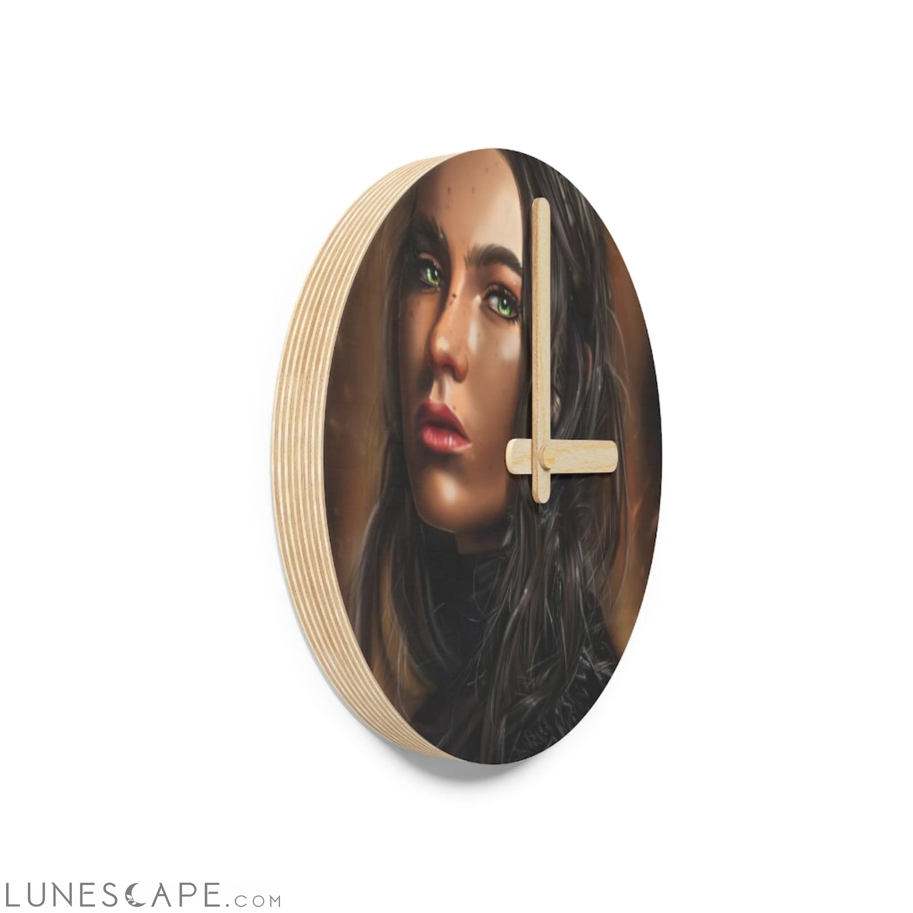 Girl Wooden Wall Clock LUNESCAPE