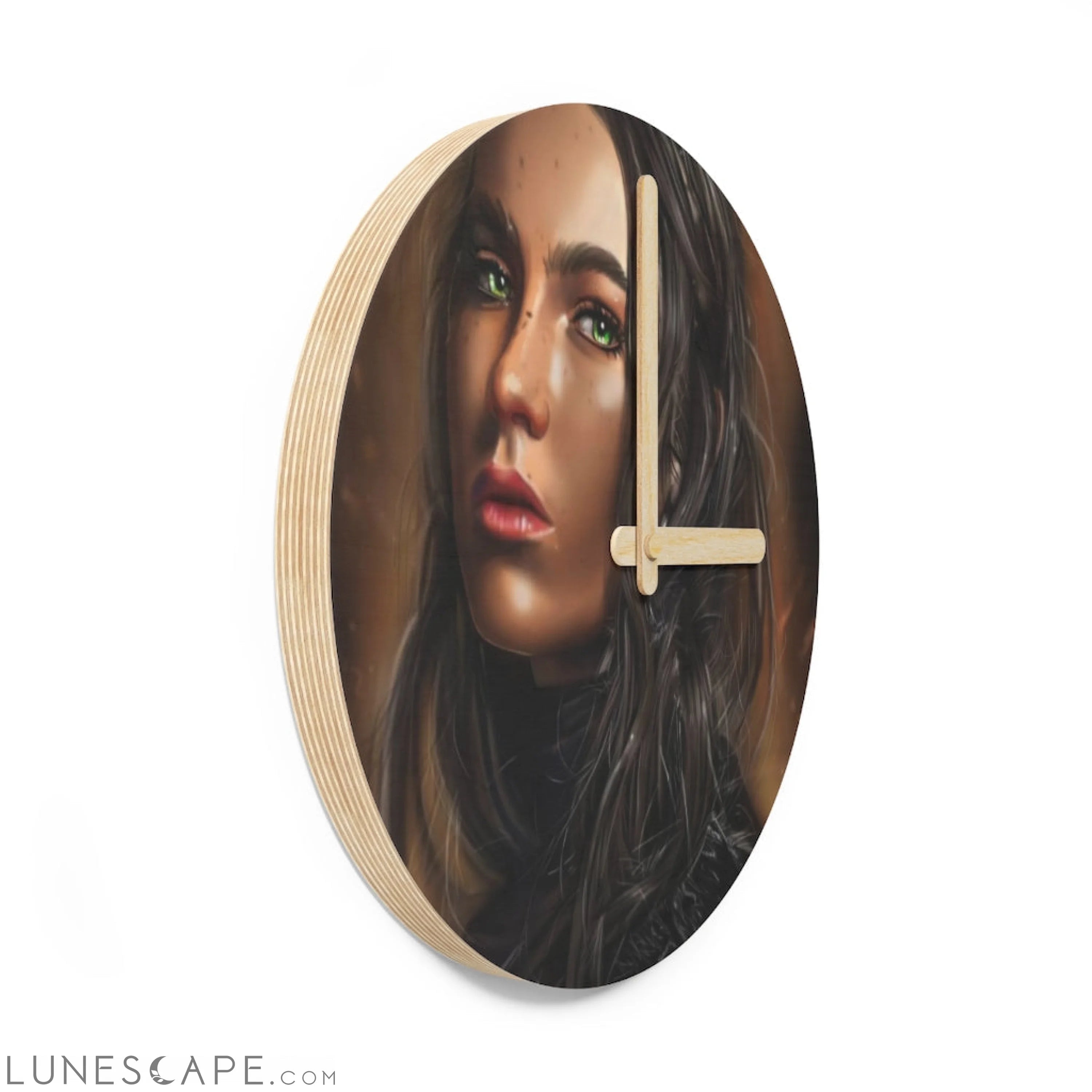 Girl Wooden Wall Clock LUNESCAPE