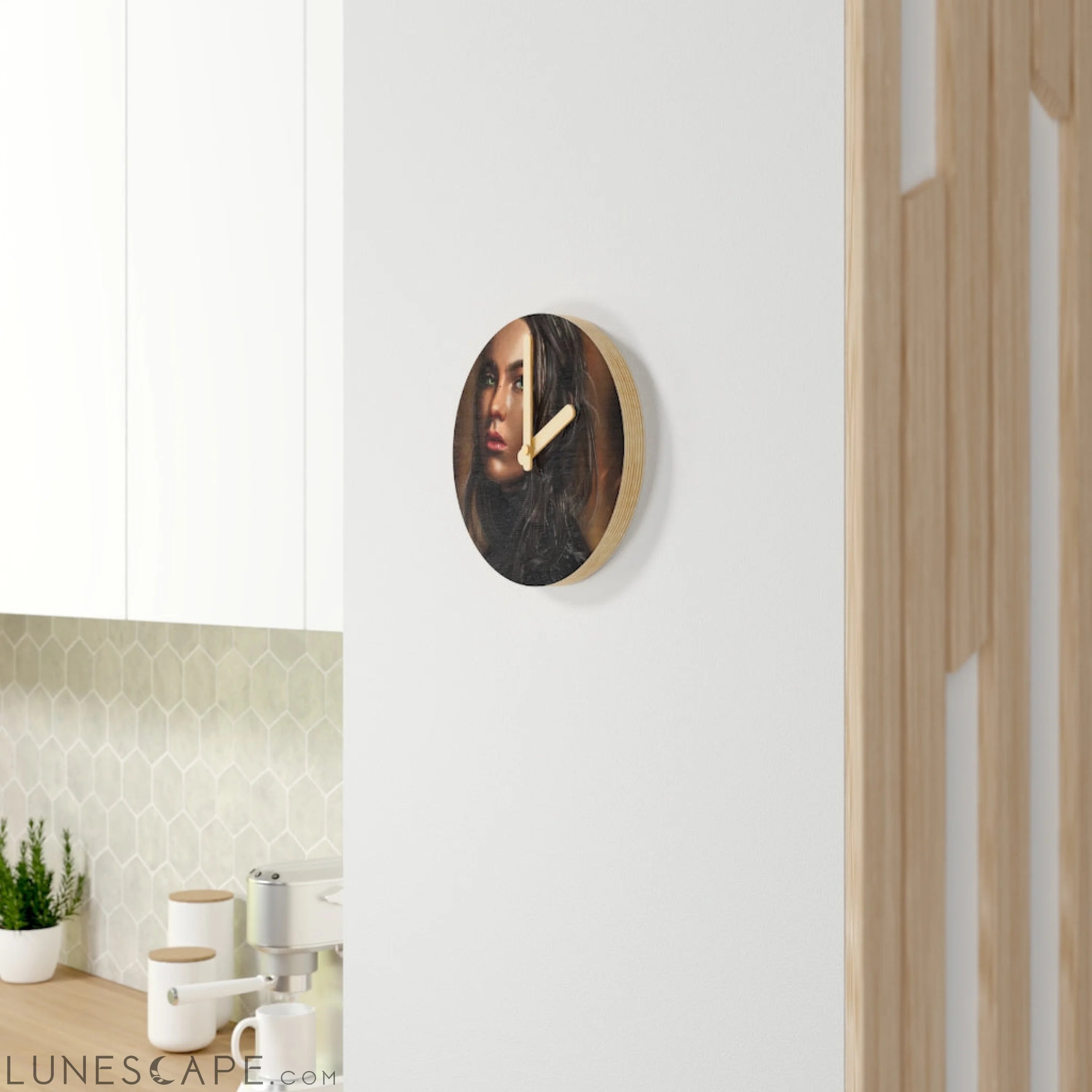 Girl Wooden Wall Clock LUNESCAPE