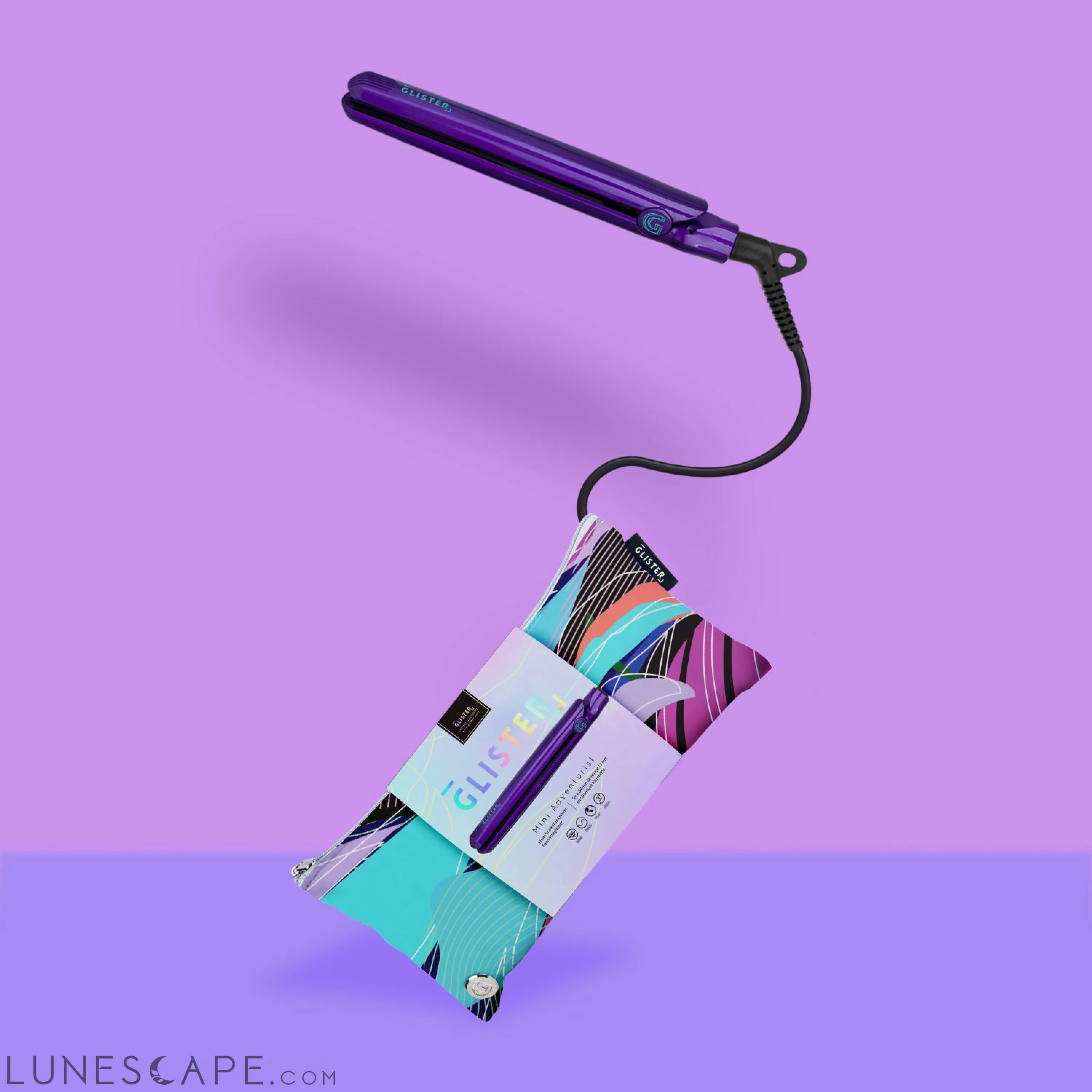 Glister Mini Adventurist Flat Iron (with Designer Travel Pouch) LUNESCAPE