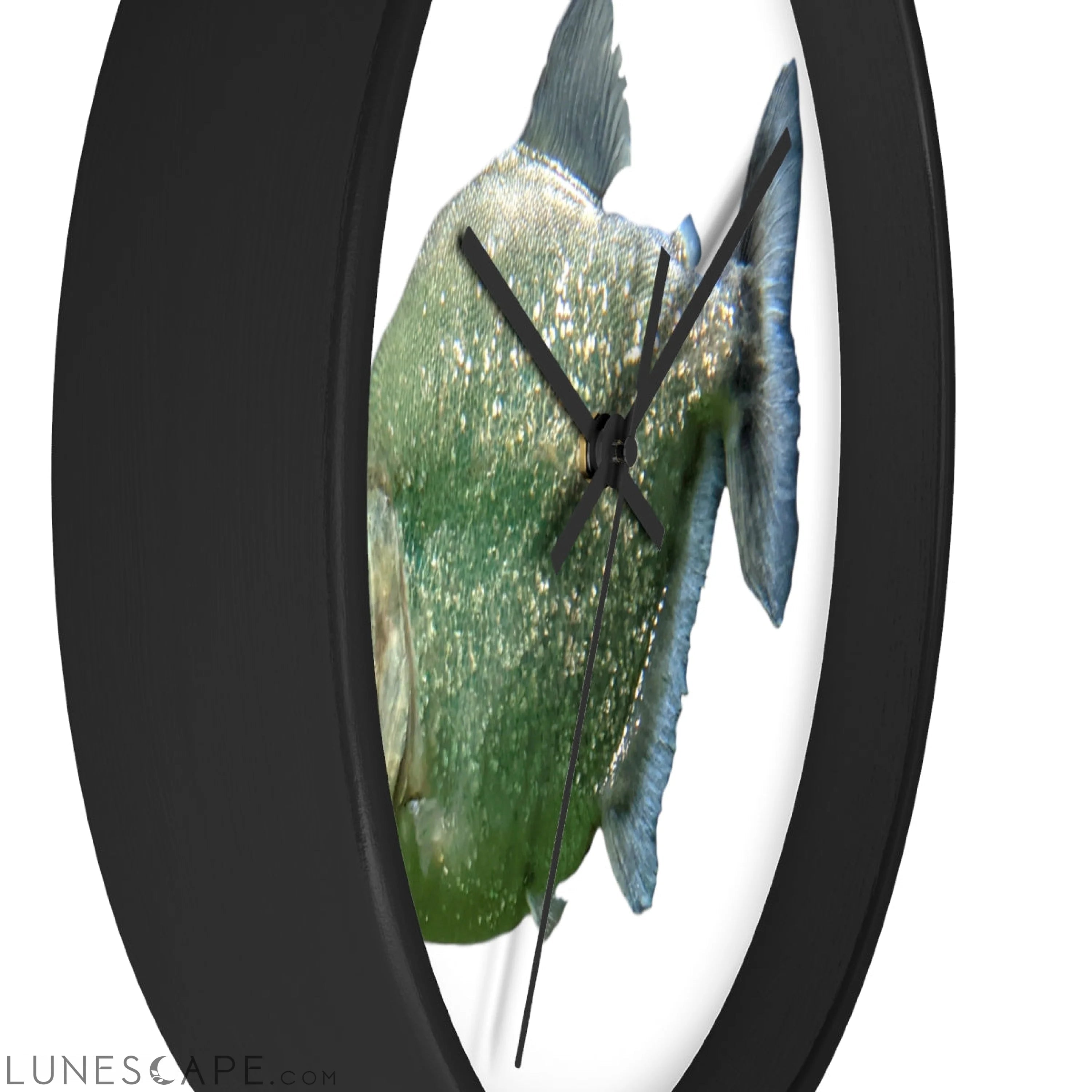 Glitter Green Fish Wall clock LUNESCAPE