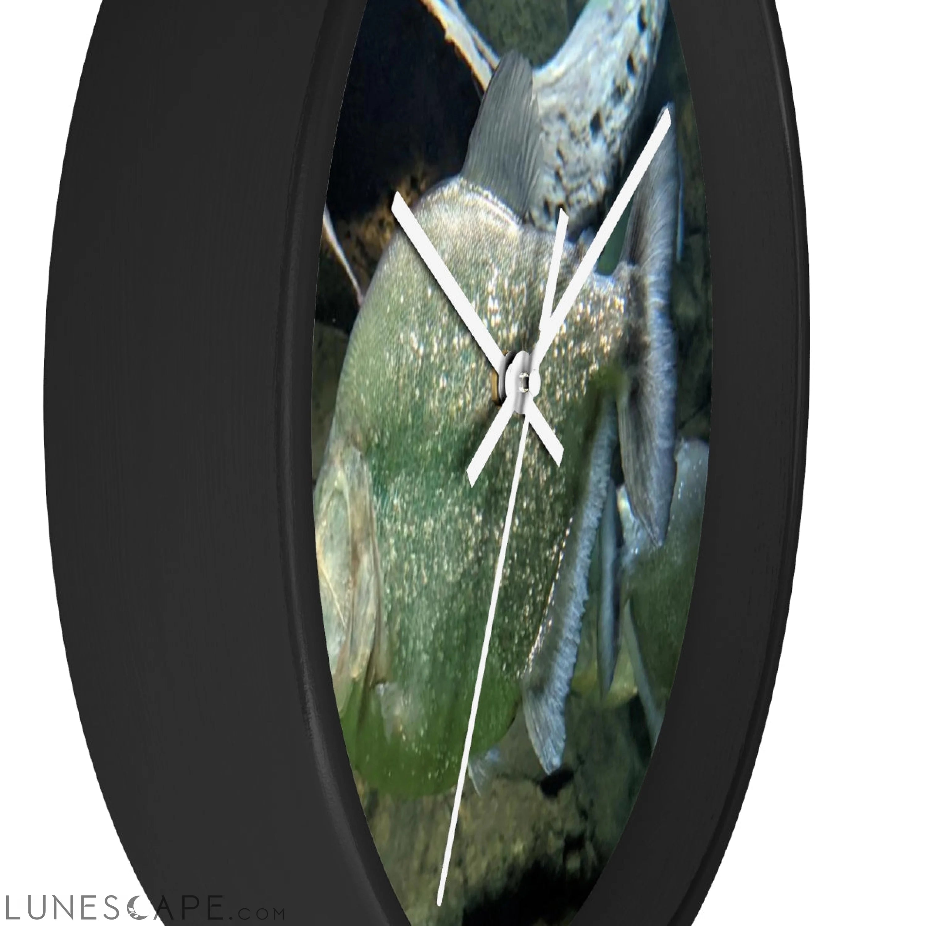 Glitter Green Fish Wall clock LUNESCAPE