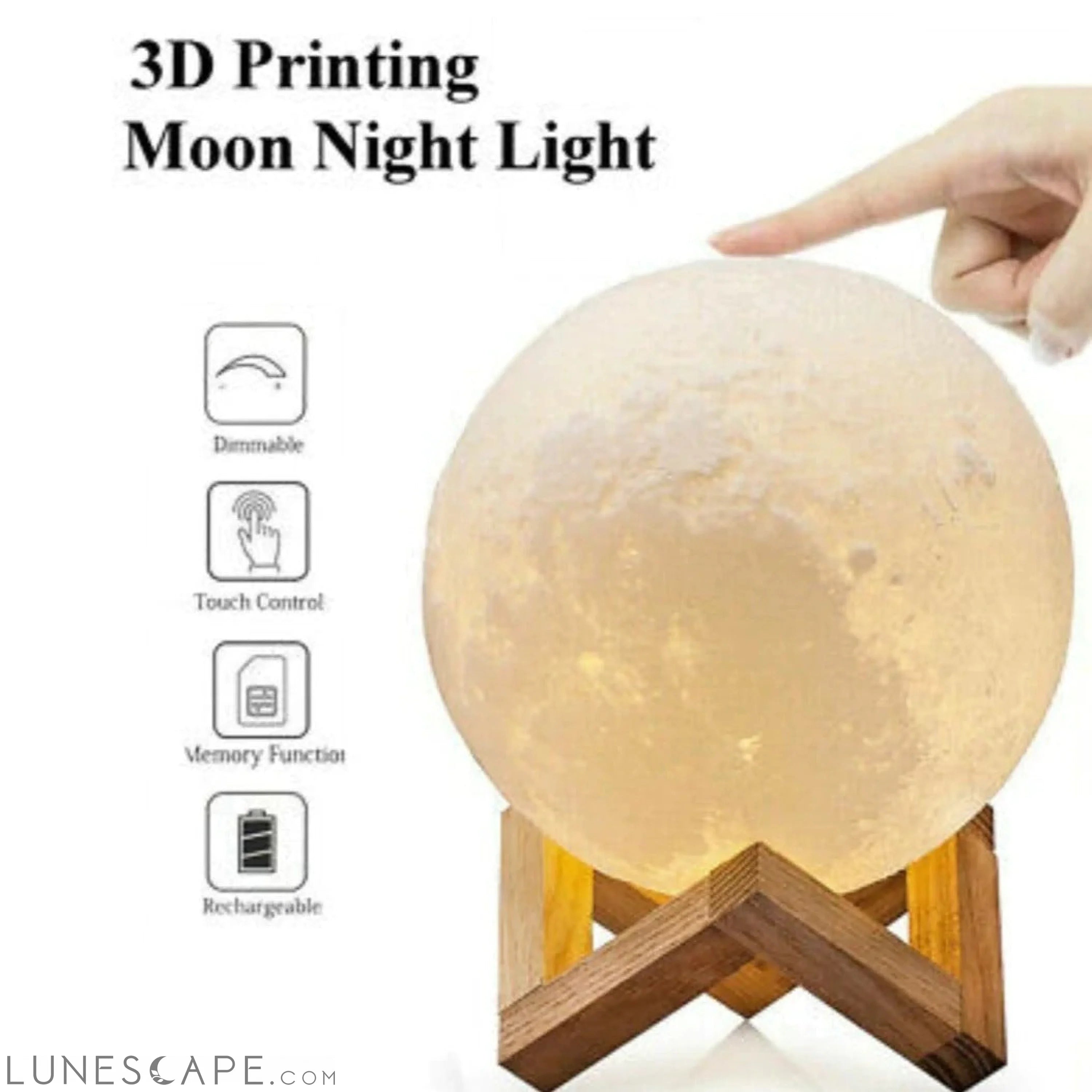 Glowing Moon Lamp with stand LUNESCAPE