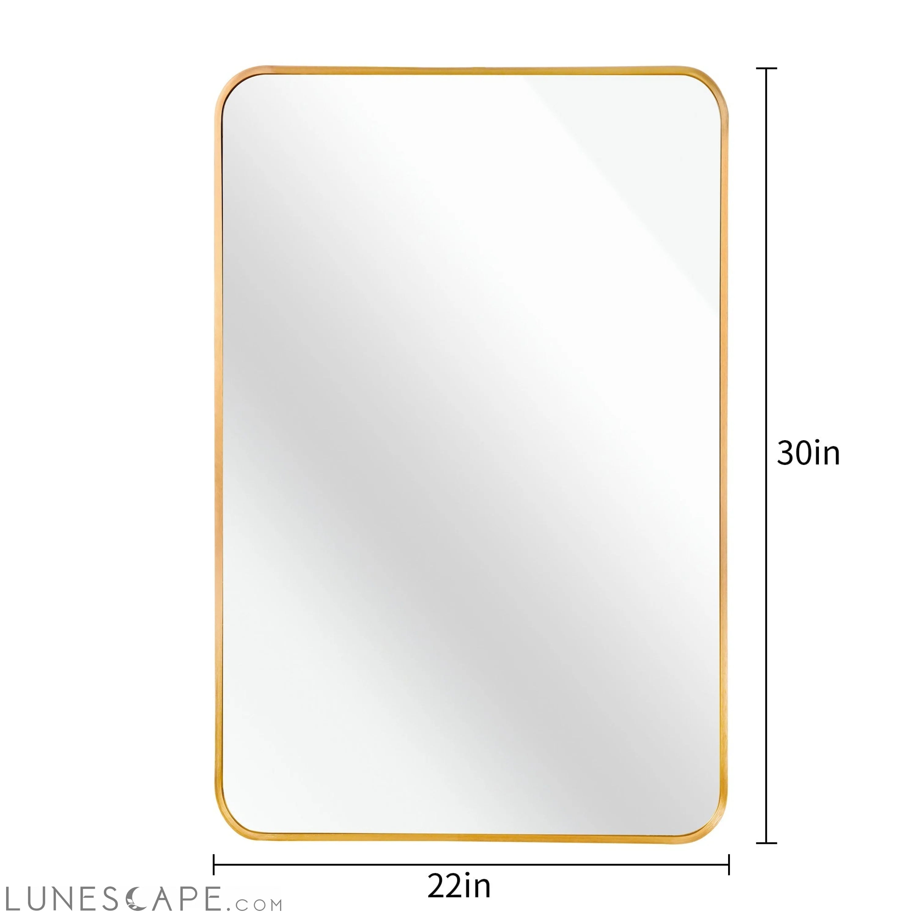 Gold 22 "x30" Rectangular Bathroom Wall Mirror LUNESCAPE