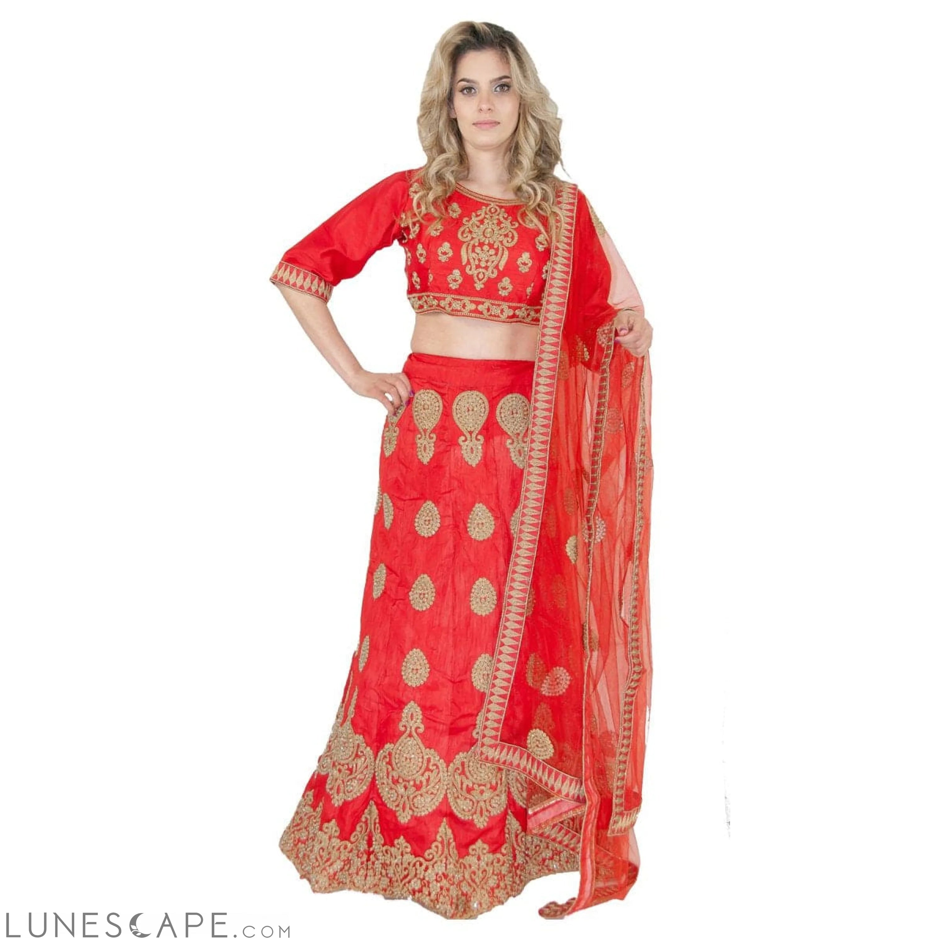 Gold Embroidered Lehenga Choli LUNESCAPE