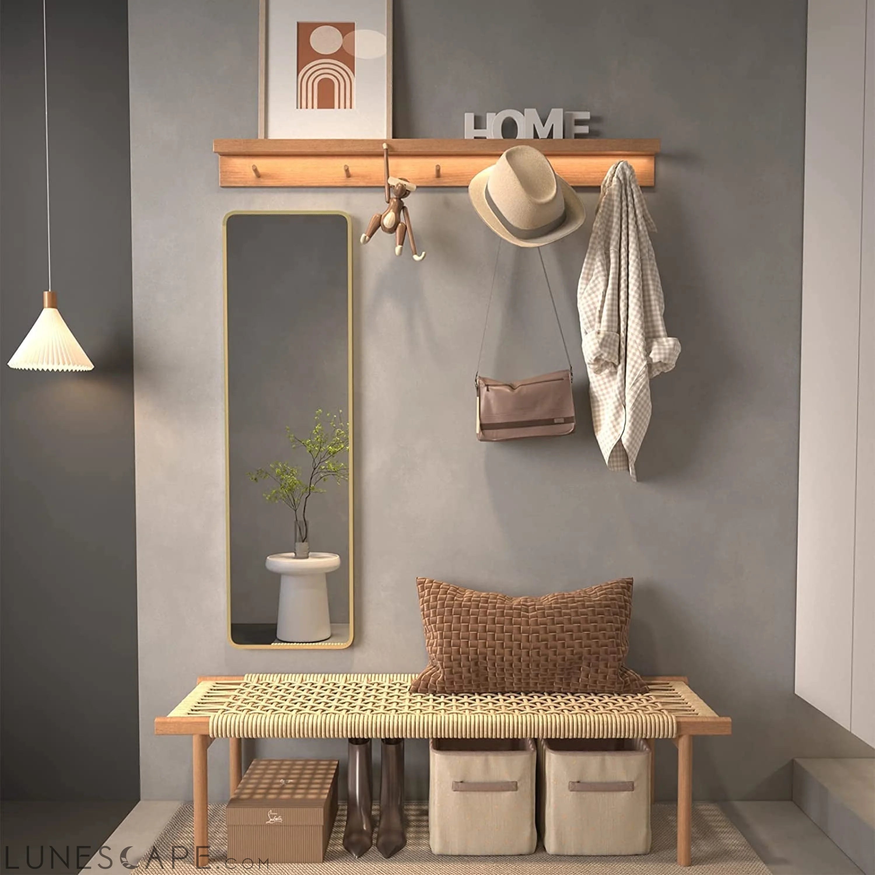 Gold Full Length Wall Mirror LUNESCAPE