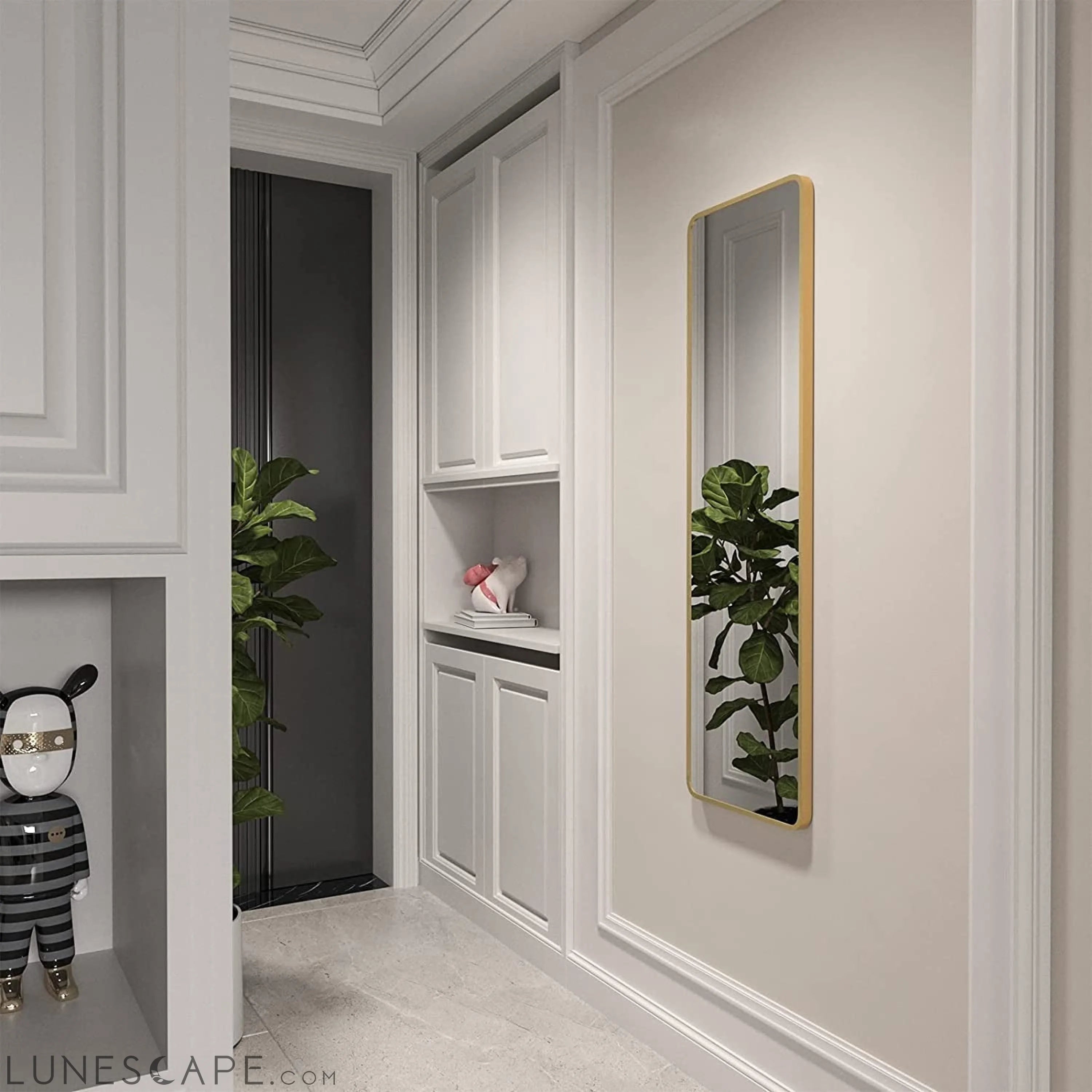 Gold Full Length Wall Mirror LUNESCAPE