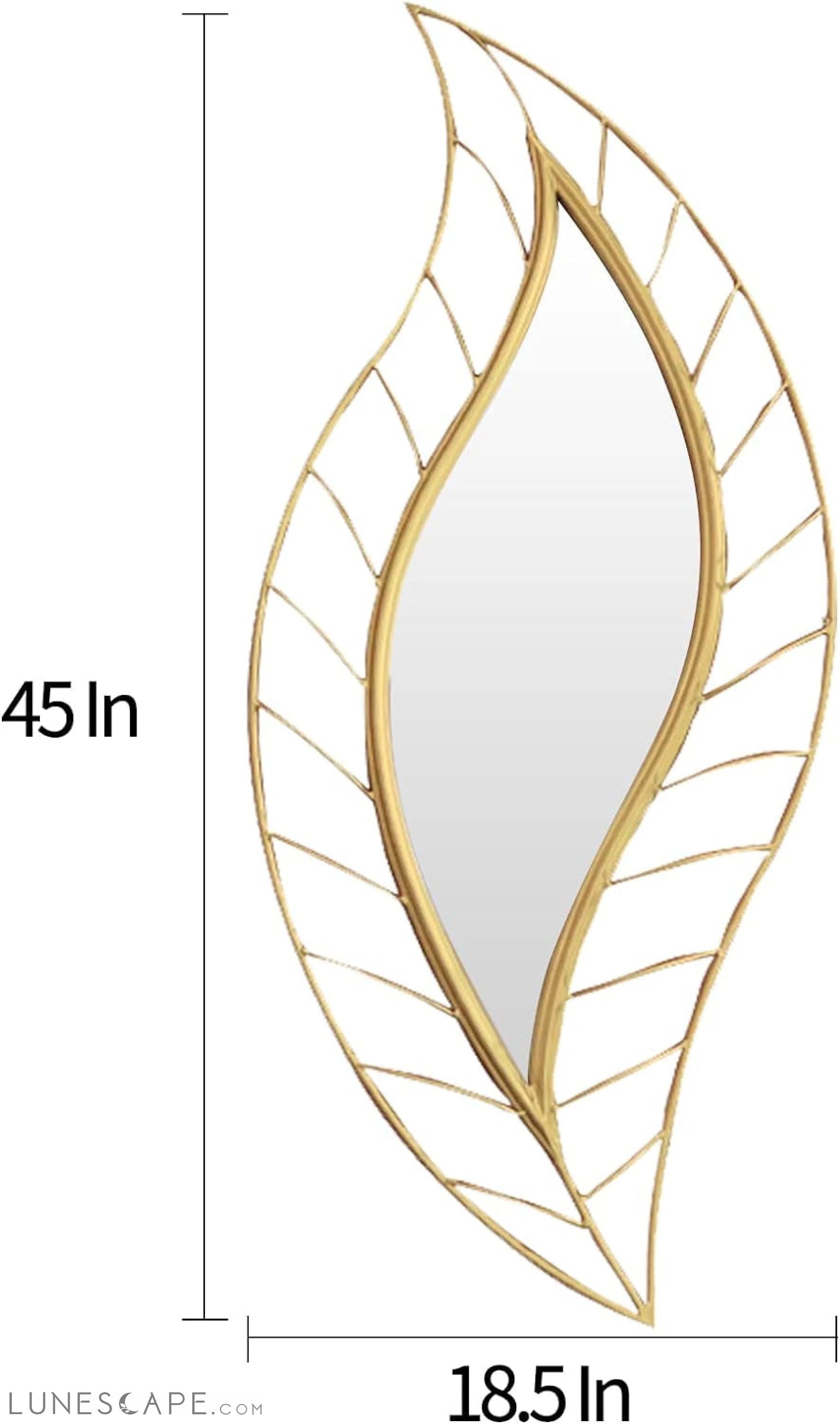 Gold Leaf Wall Mirror Elegant Decorative Mirror for Bathroom Vanity, LUNESCAPE