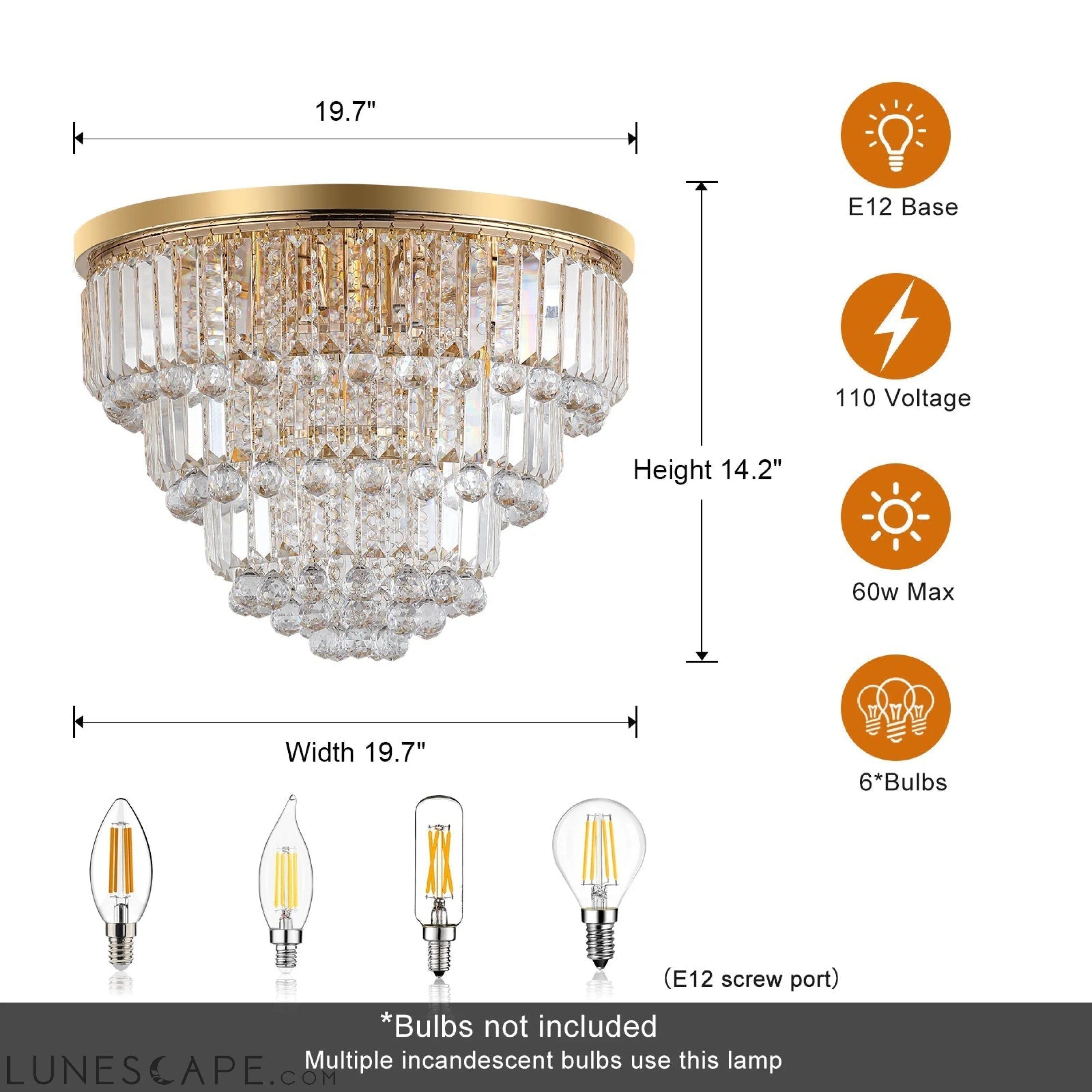 Gold luxury modern style crystal lights,large ceiling LUNESCAPE