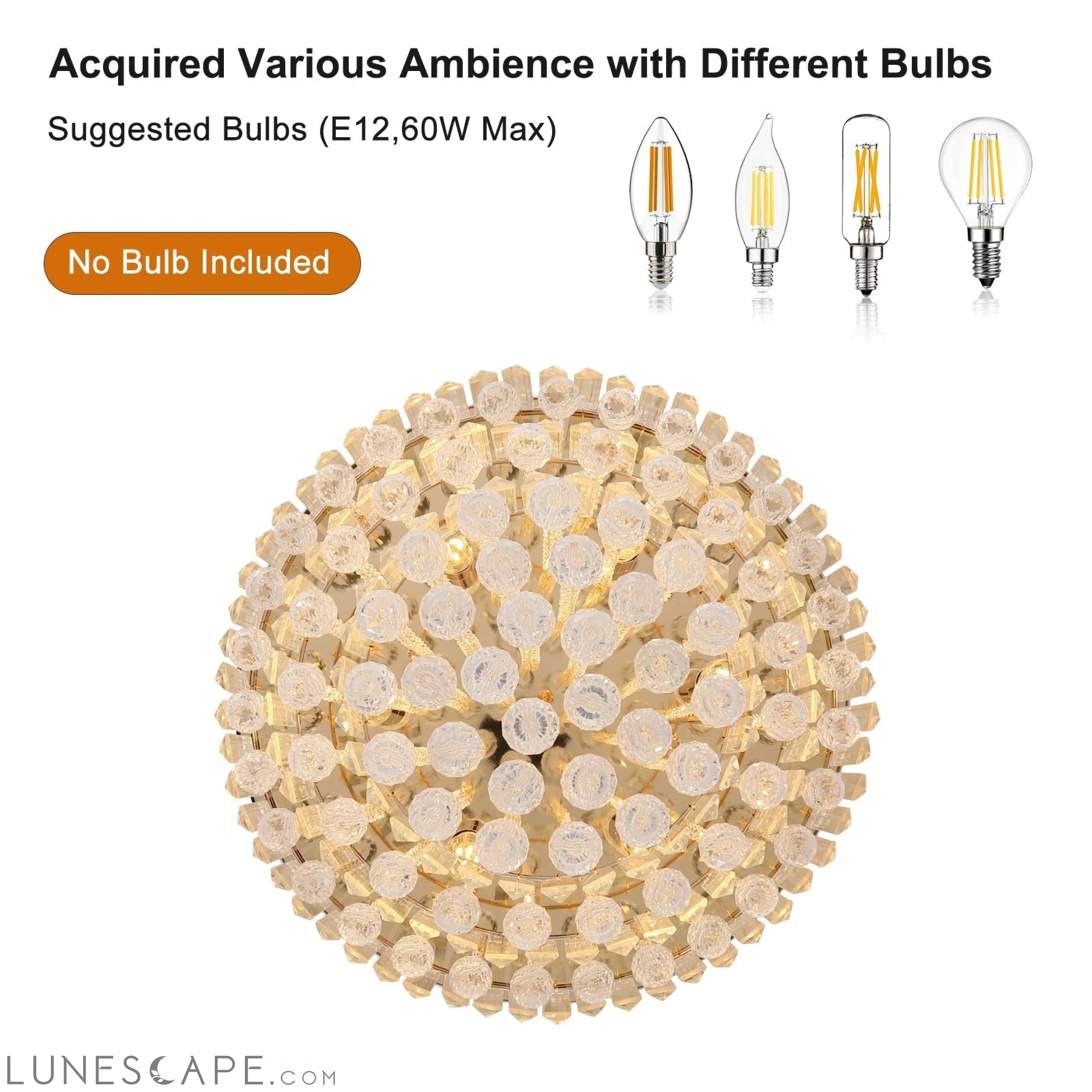 Gold luxury modern style crystal lights,large ceiling LUNESCAPE