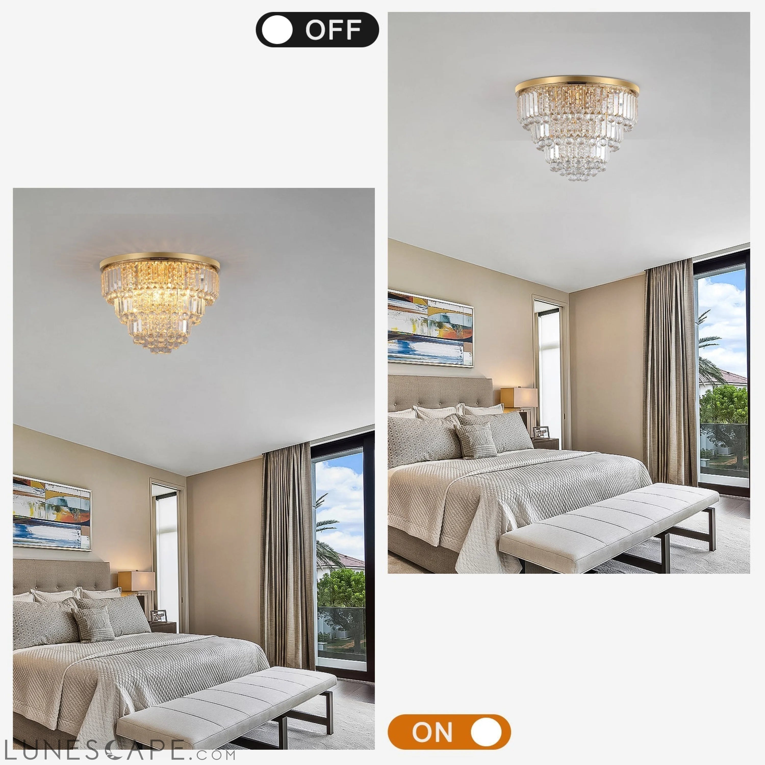 Gold luxury modern style crystal lights,large ceiling LUNESCAPE